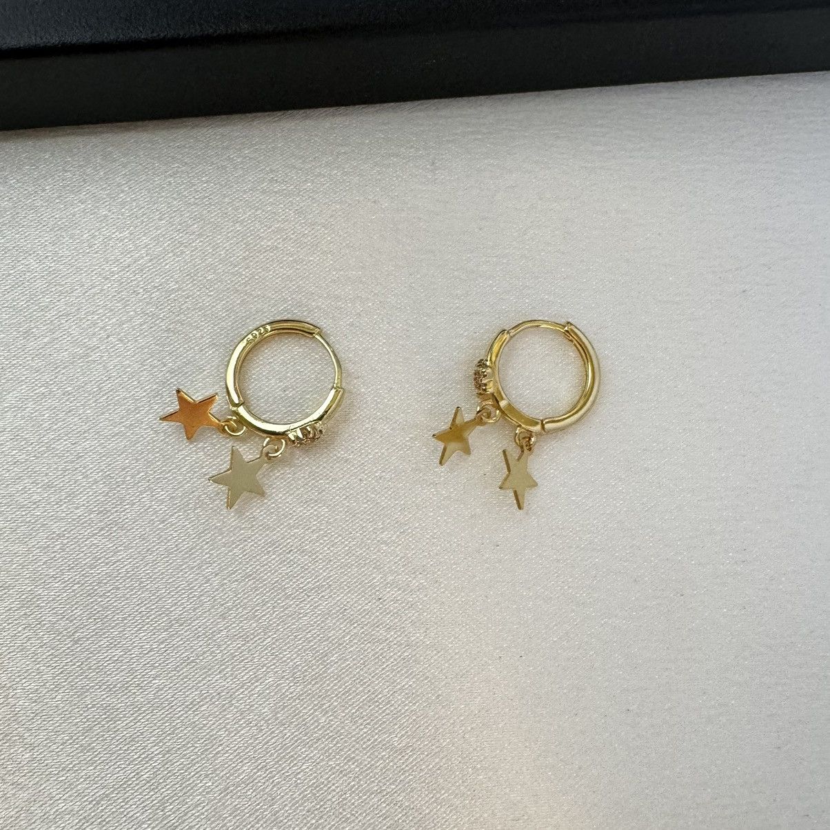 Designer 13mm Star Gold Hoop Earrings for Women Size ONE SIZE - 1 Thumbnail