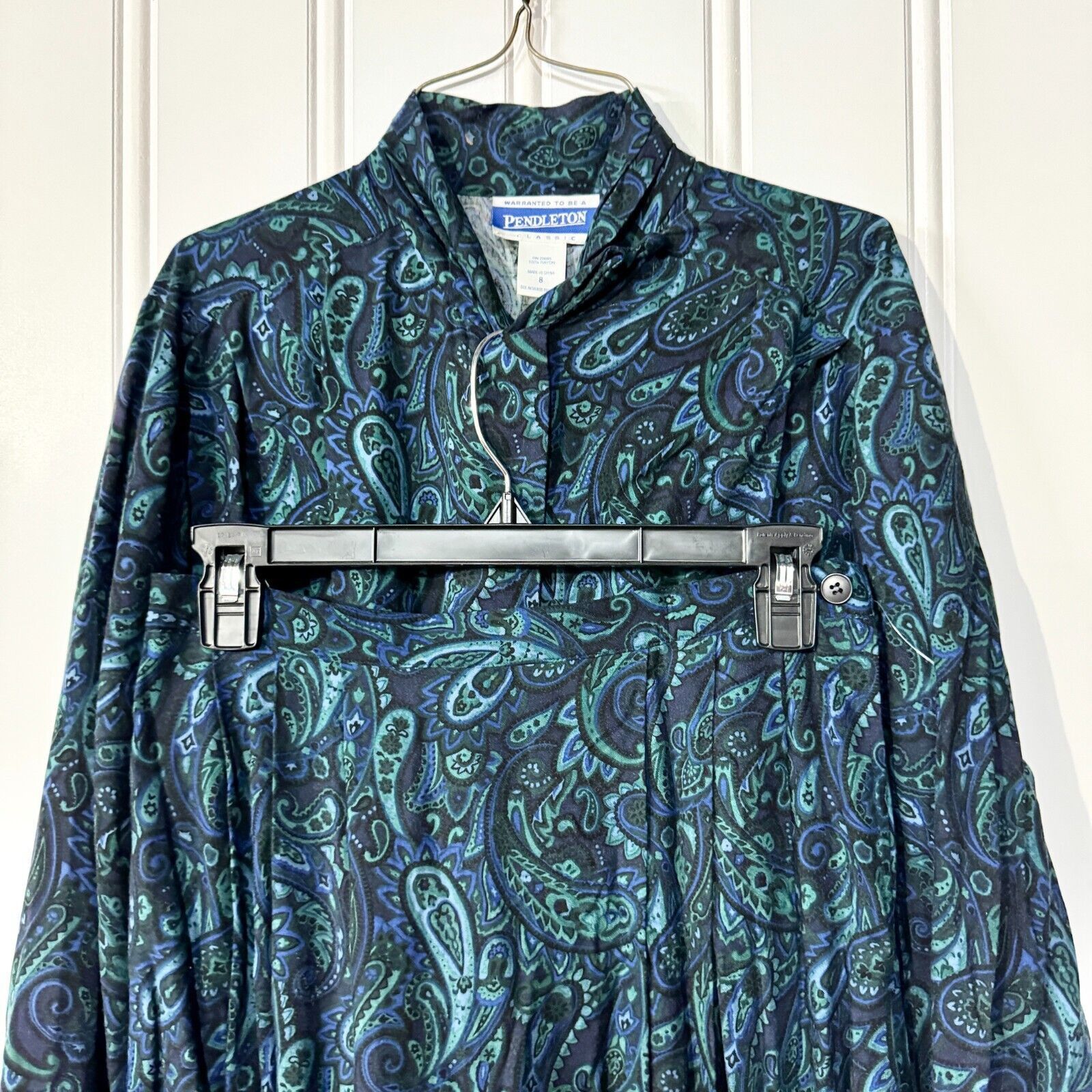 Pendleton Vintage Pendleton Rayon Skirt + Button Shirt Suit Set Size 8 Size M / US 6-8 / IT 42-44 - 3 Thumbnail