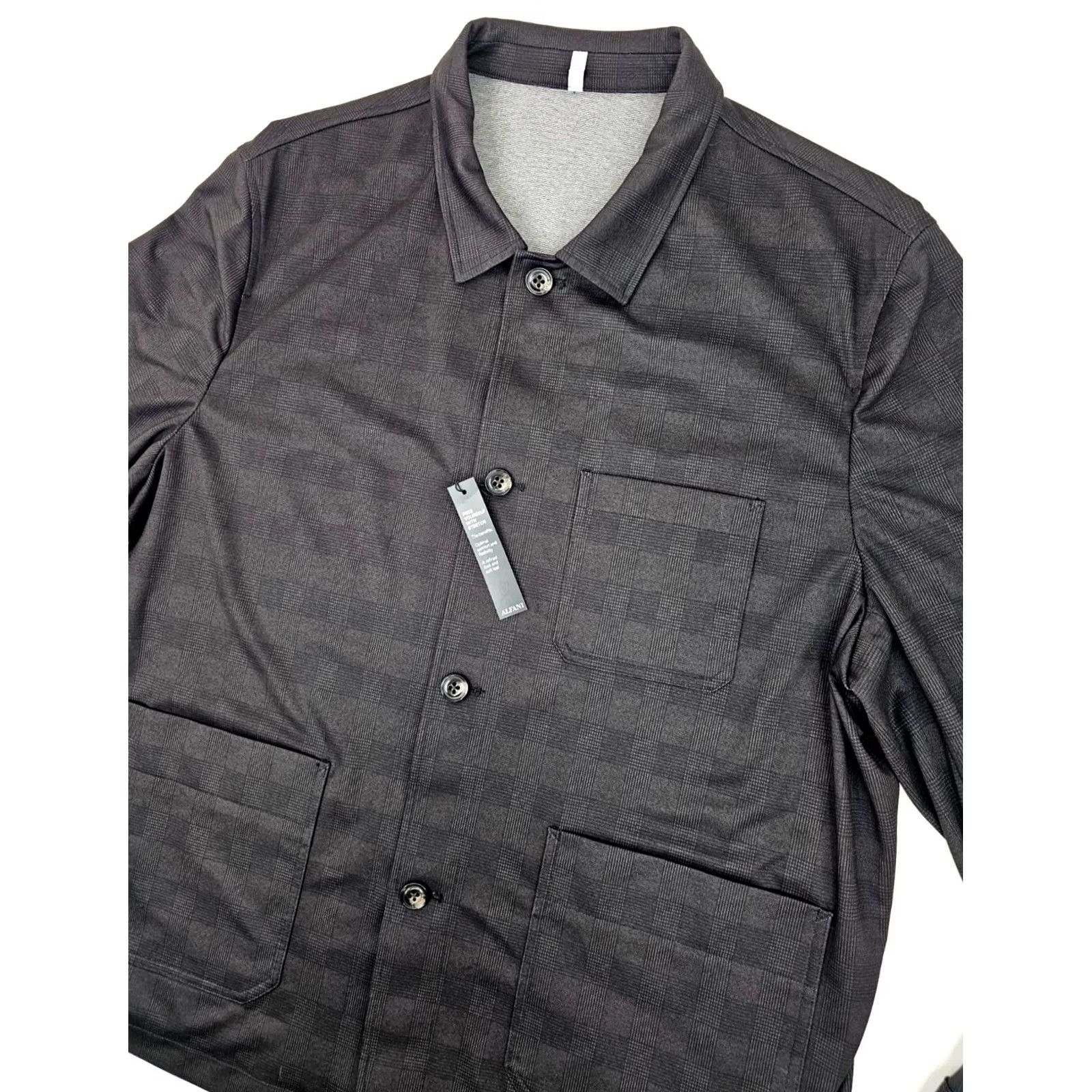 Alfani Alfani Charcoal Prince of Wales Glen Plaid Button Shirt Men XL NWT Size US XL / EU 56 / 4 - 2 Thumbnail