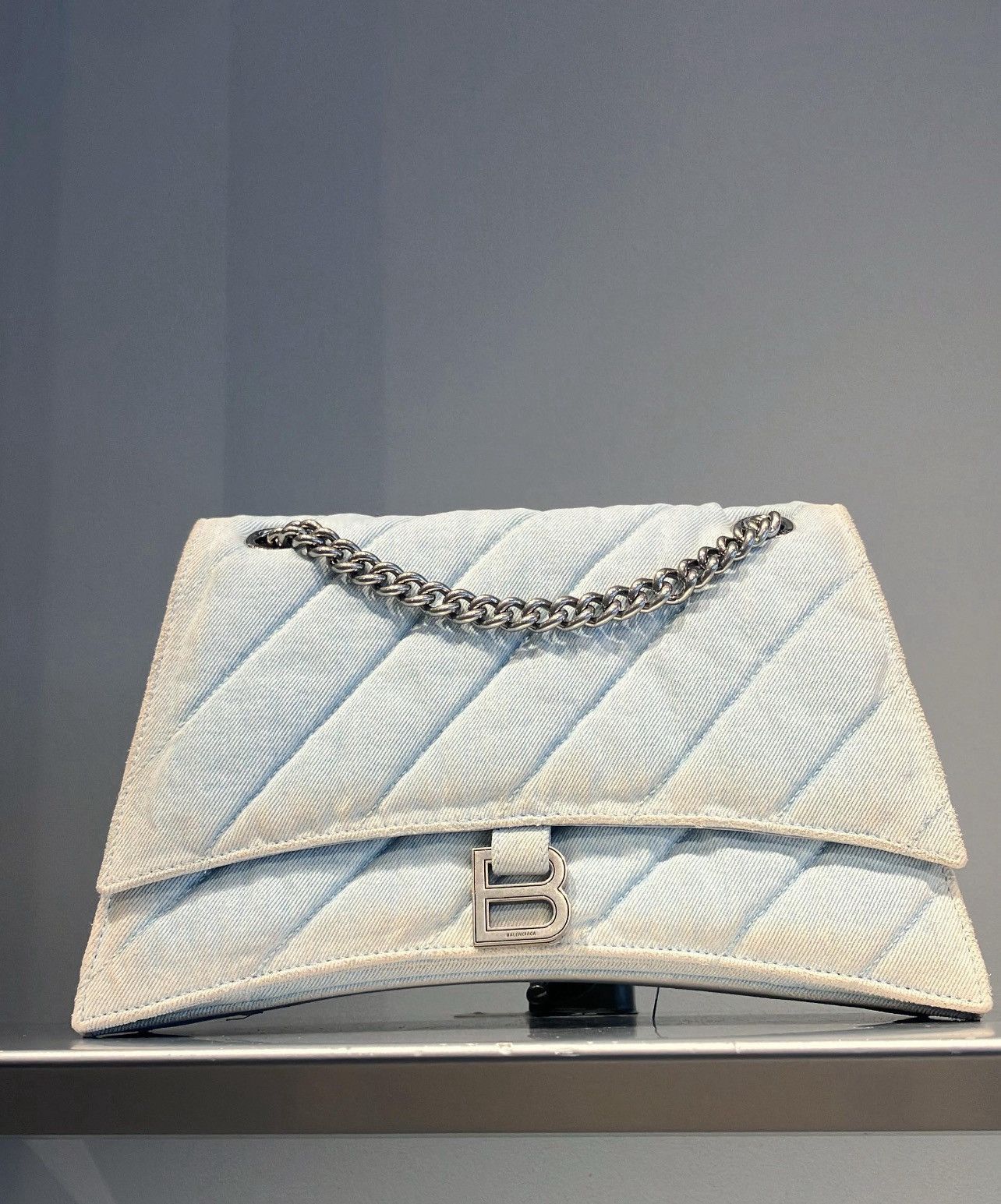 Balenciaga Crush Denim Shoulder bag - 24.5 Cm In Blue Size ONE SIZE - 1 Thumbnail