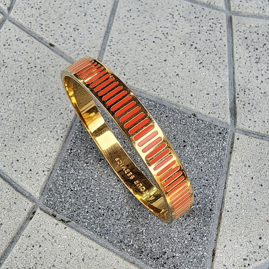 Kate Spade Kate Spade At Your Service Orange Enamel Bangle Bracelet Size ONE SIZE - 9 Thumbnail