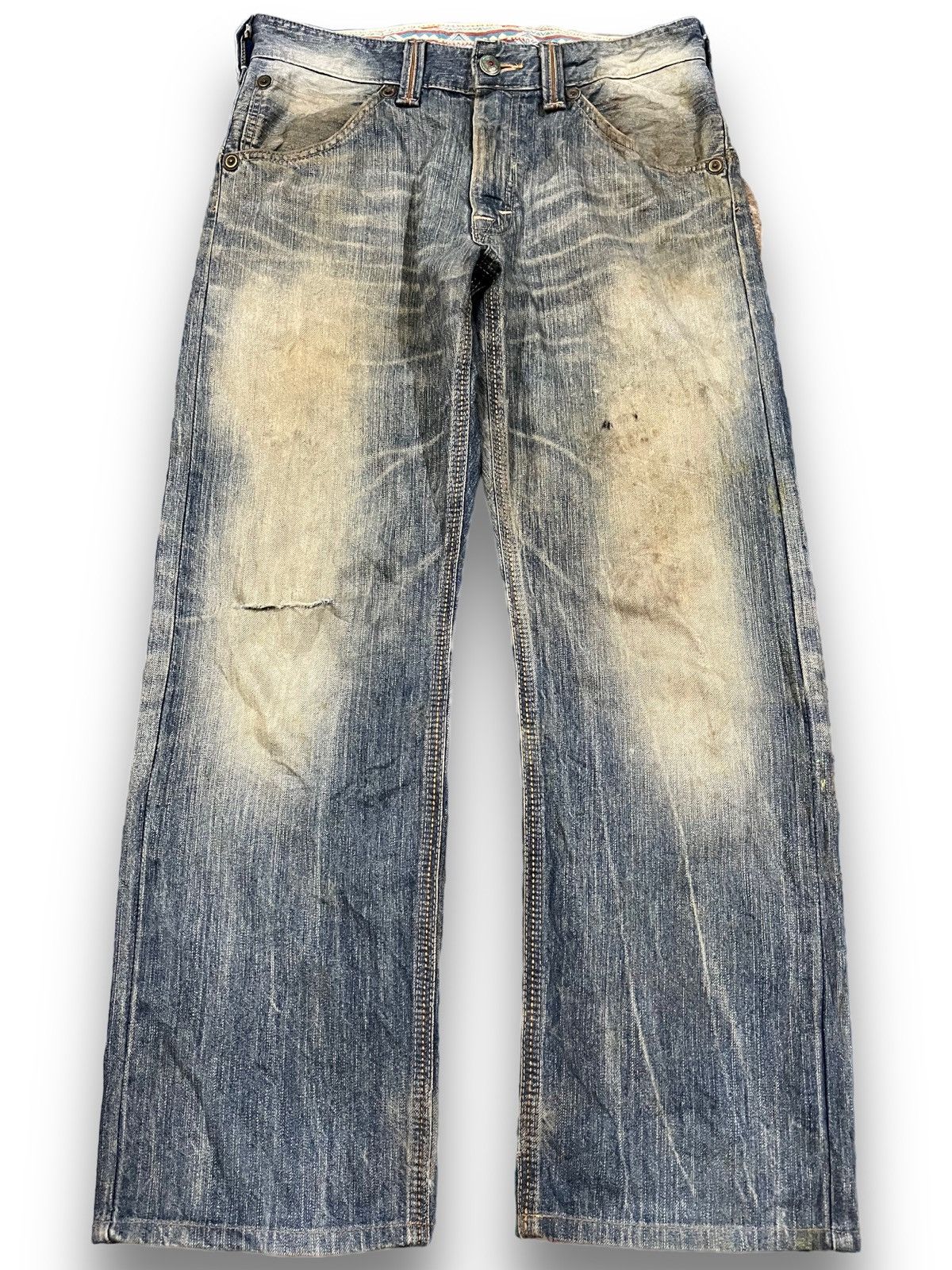 Beauty Beast × Edition Japan × Edwin Vintage Edwin XV Mudwash Grunge Buckle Belt Denim Size US 33 - 1 Thumbnail