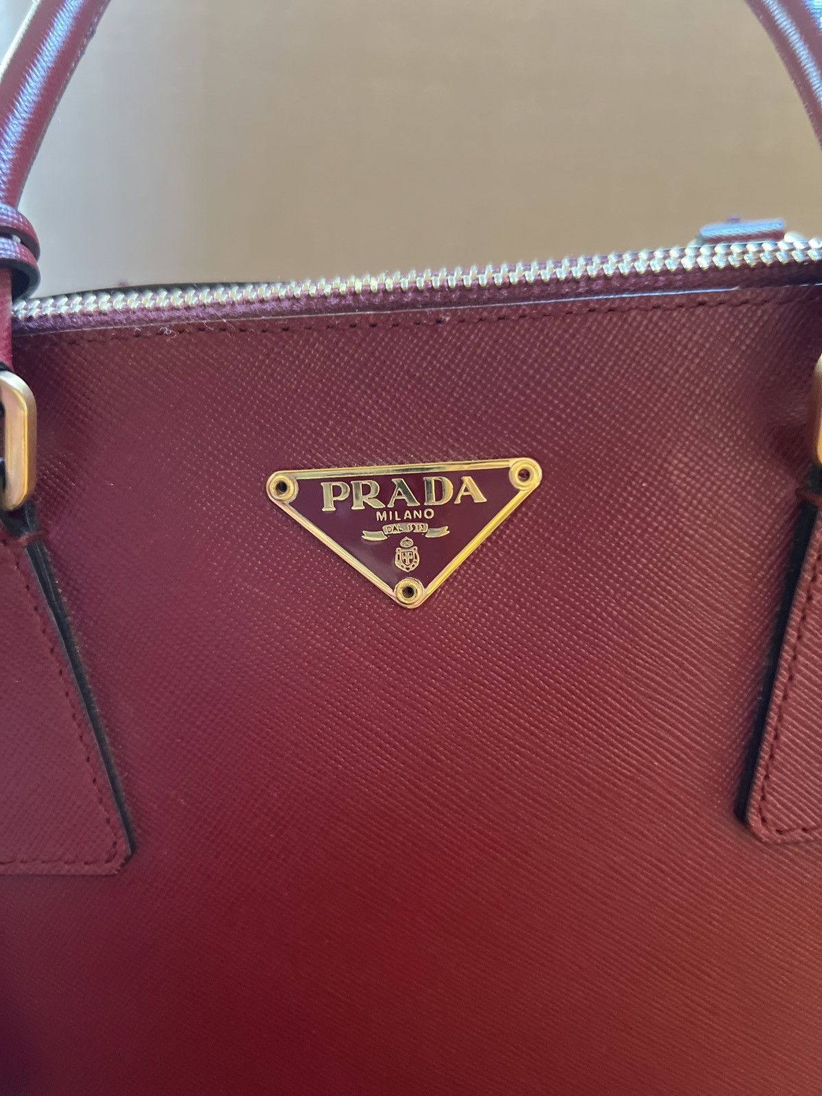Prada Prada Burgundy Red Saffiano Handle Bag Size ONE SIZE - 6 Thumbnail