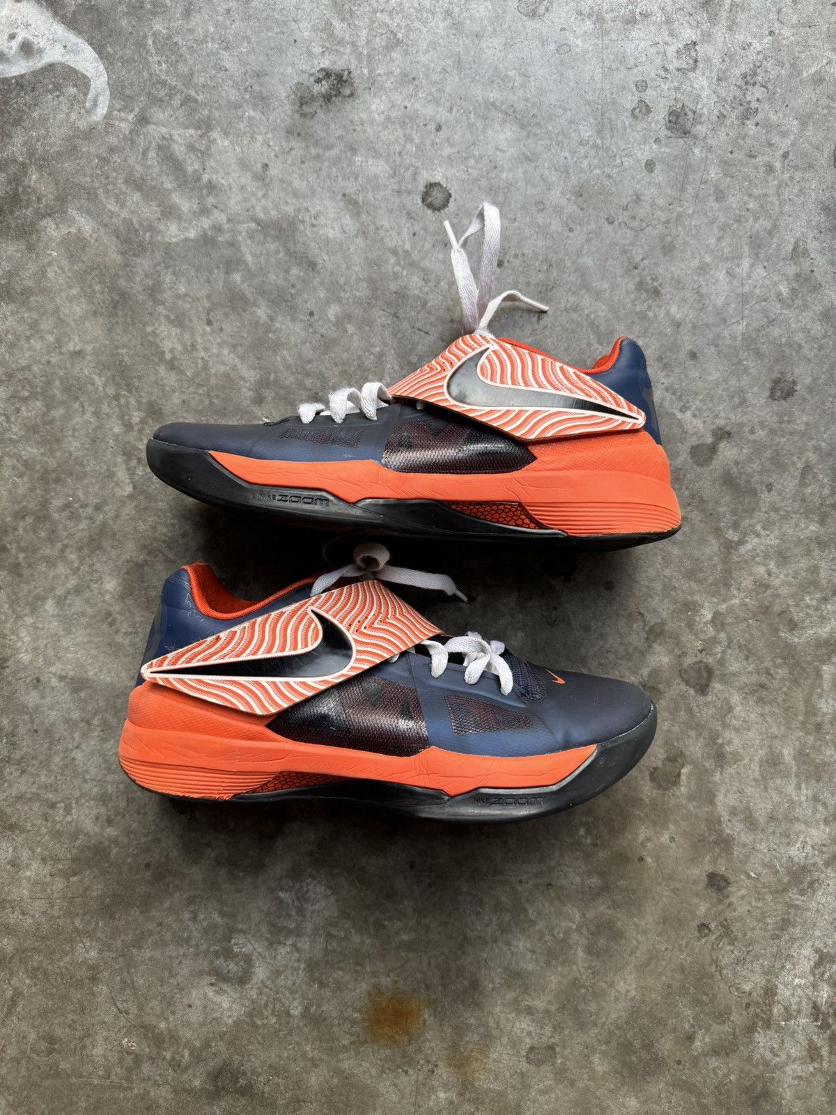 Nike Custom Nike ID KD 4 Customs w/ Dragon Orange and Navy Size US 8.5 / EU 41-42 - 2 Thumbnail