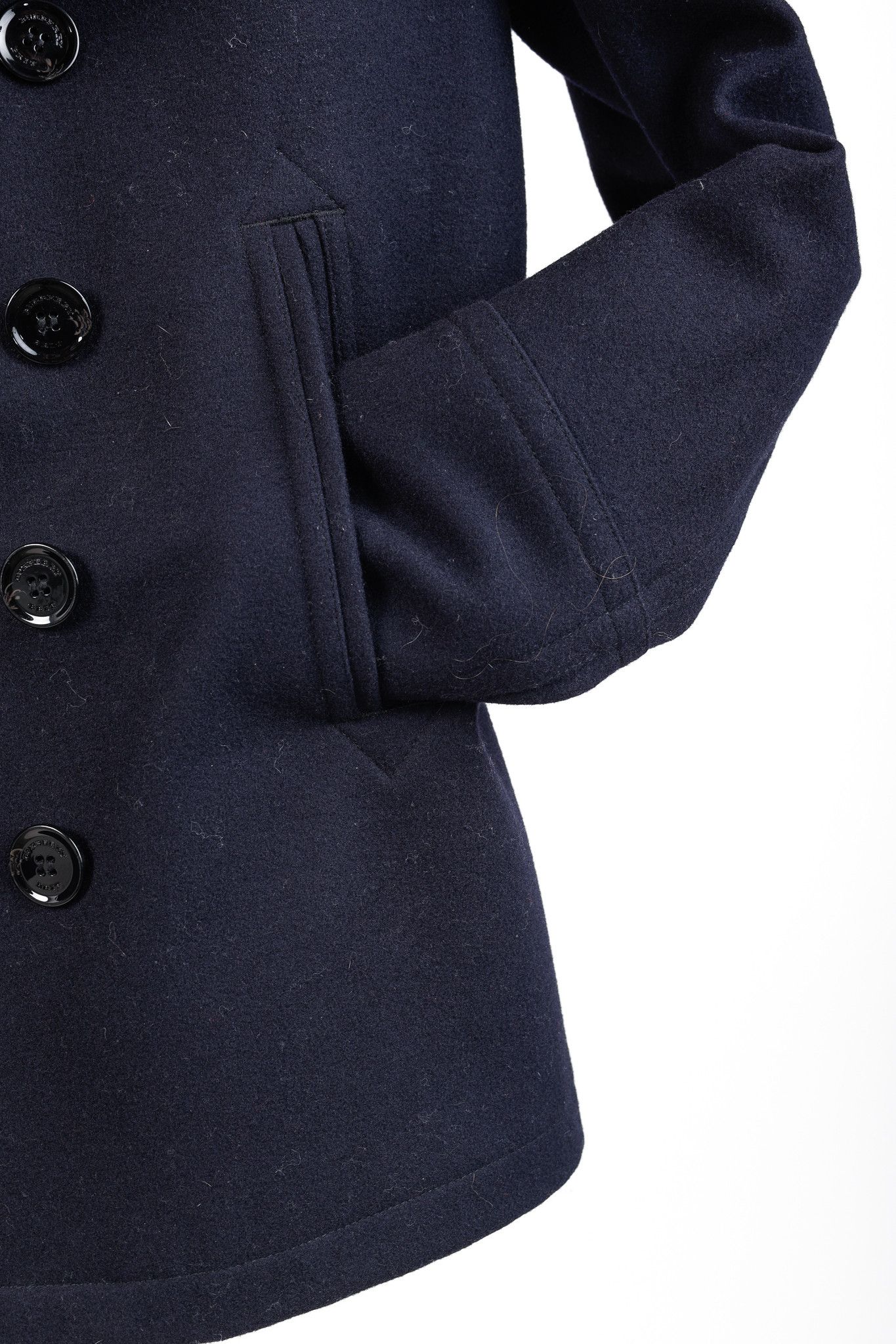 Burberry Burberry Brit Navy Wool-Blend Double-Breasted Peacoat Size US L / EU 52-54 / 3 - 7 Thumbnail