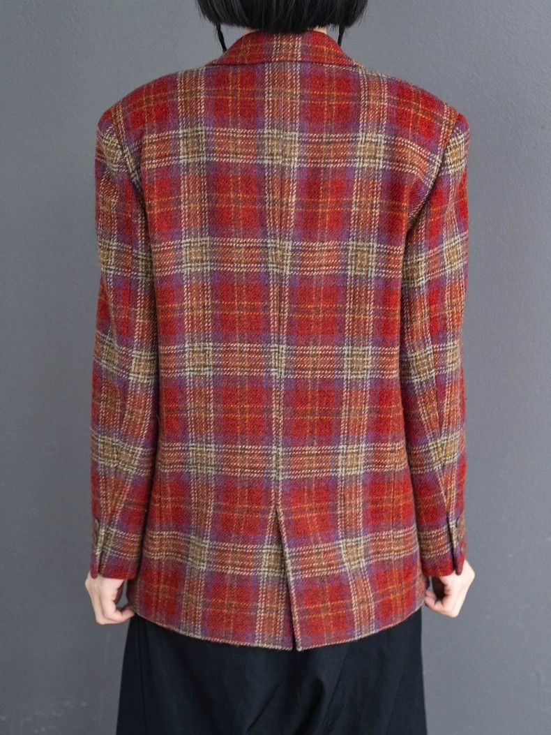 Kenzo KENZO Red checkered wool suit jacket vintage Size XS / US 0-2 / IT 36-38 - 6 Thumbnail