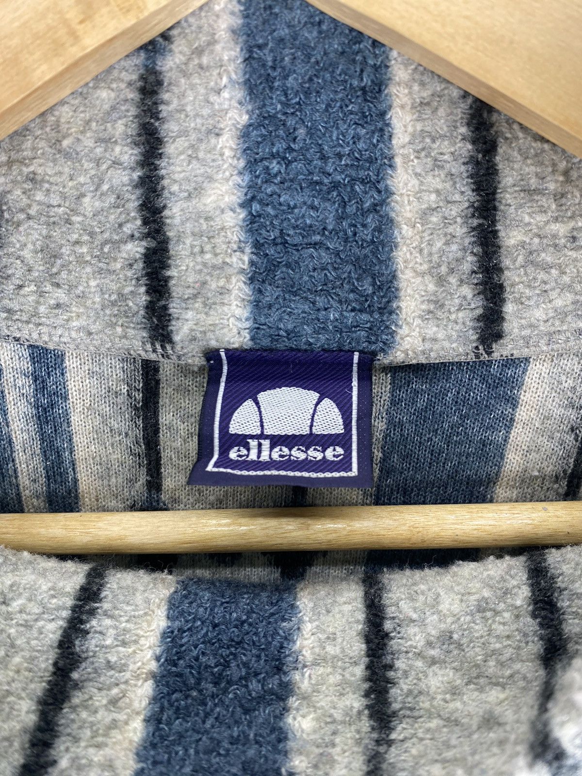 Ellesse Vintage 90’s Ellesse Striped Fleece Sweater Pullover Size US L / EU 52-54 / 3 - 11 Thumbnail