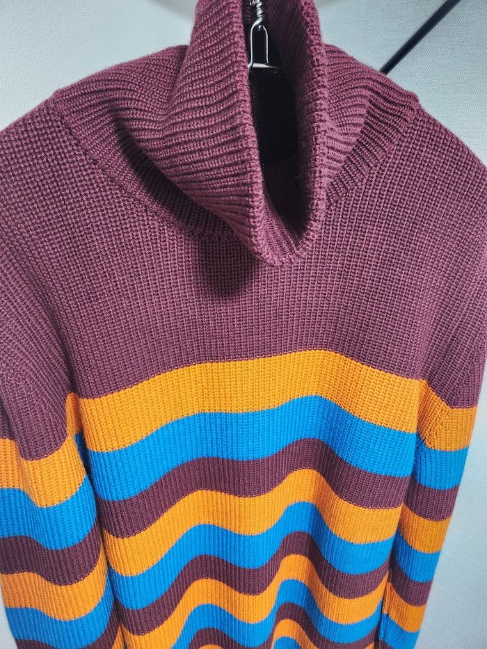 Antonio Marras Antonio Marras Multi-Color Stripe Wool Turtleneck Size US L / EU 52-54 / 3 - 3 Thumbnail