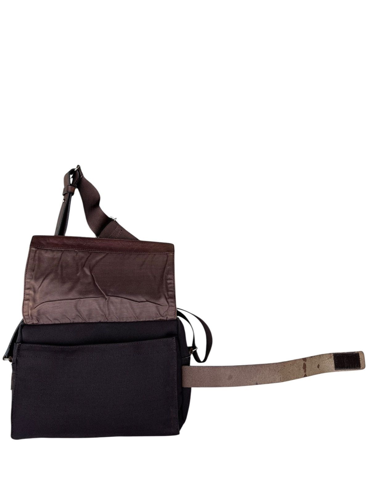 Yohji Yamamoto 2000s Yohji Yamamoto Y’saccs Hybrid Leather Sling Bag Size ONE SIZE - 8 Thumbnail
