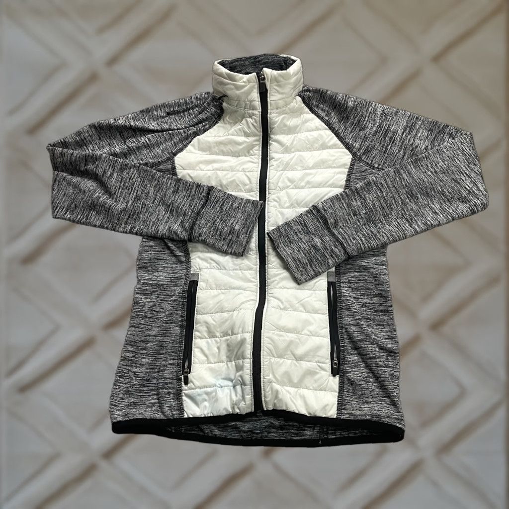 Eddie Bauer Eddie Bauer Hoodie Jacket Women XS White Gray Full Zip Thumbhole Hike Prima Loft Size XS / US 0-2 / IT 36-38 - 1 Thumbnail
