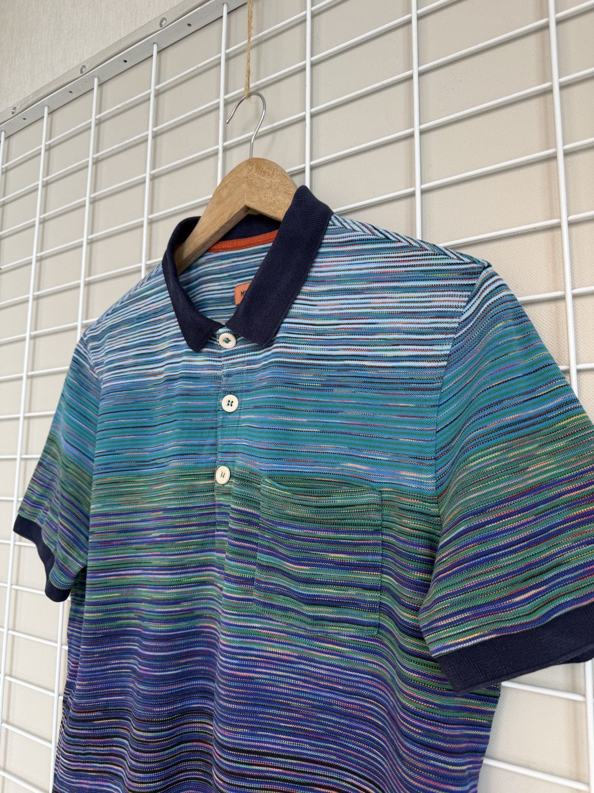 Missoni Missoni Space-Dyed Pique Polo Shirt Mens Size M Slub Size US M / EU 48-50 / 2 - 4 Thumbnail