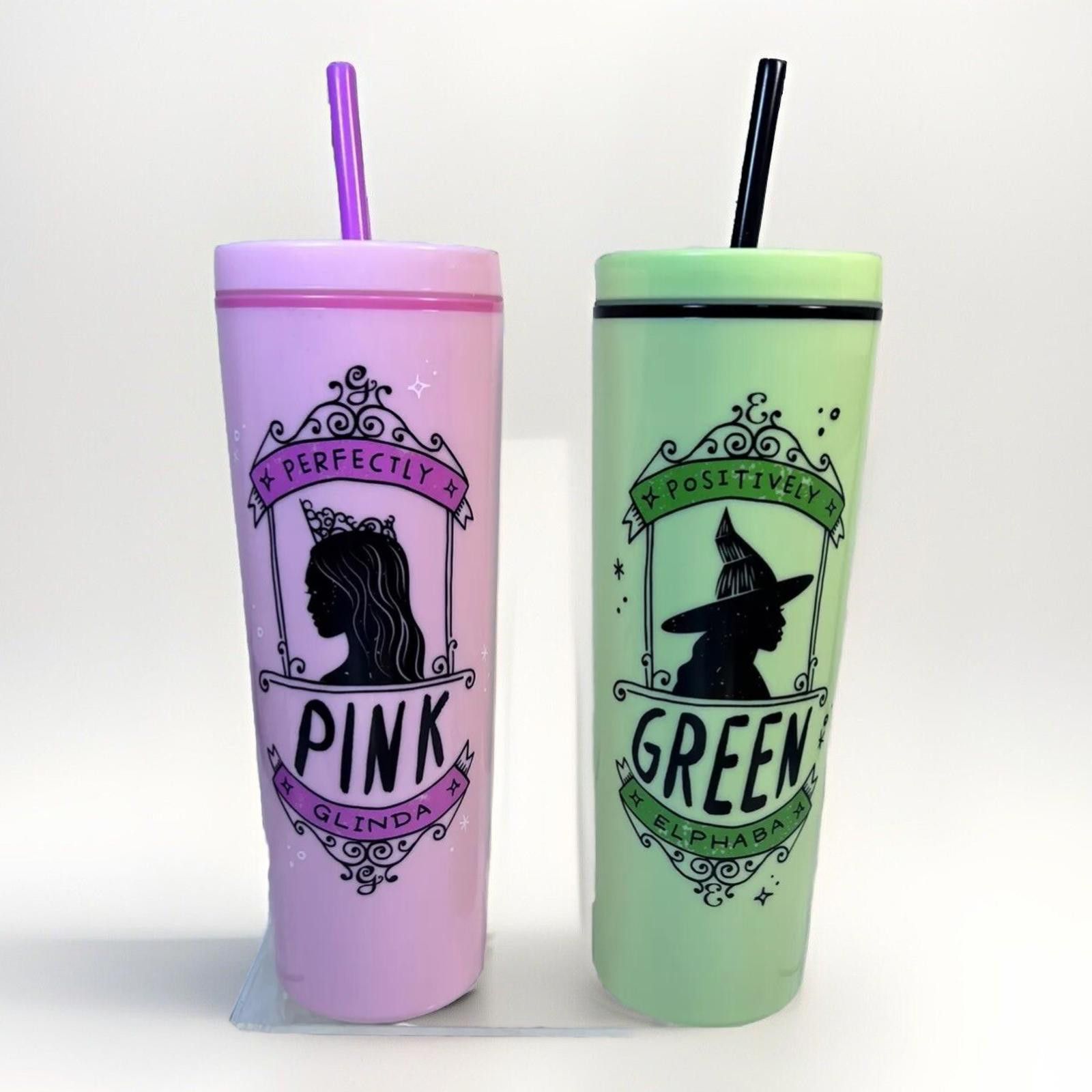 Designer 23oz Wicked 9” Tumbler Set Glinda & Elphaba Plastic Set of 2 Size ONE SIZE - 1 Thumbnail