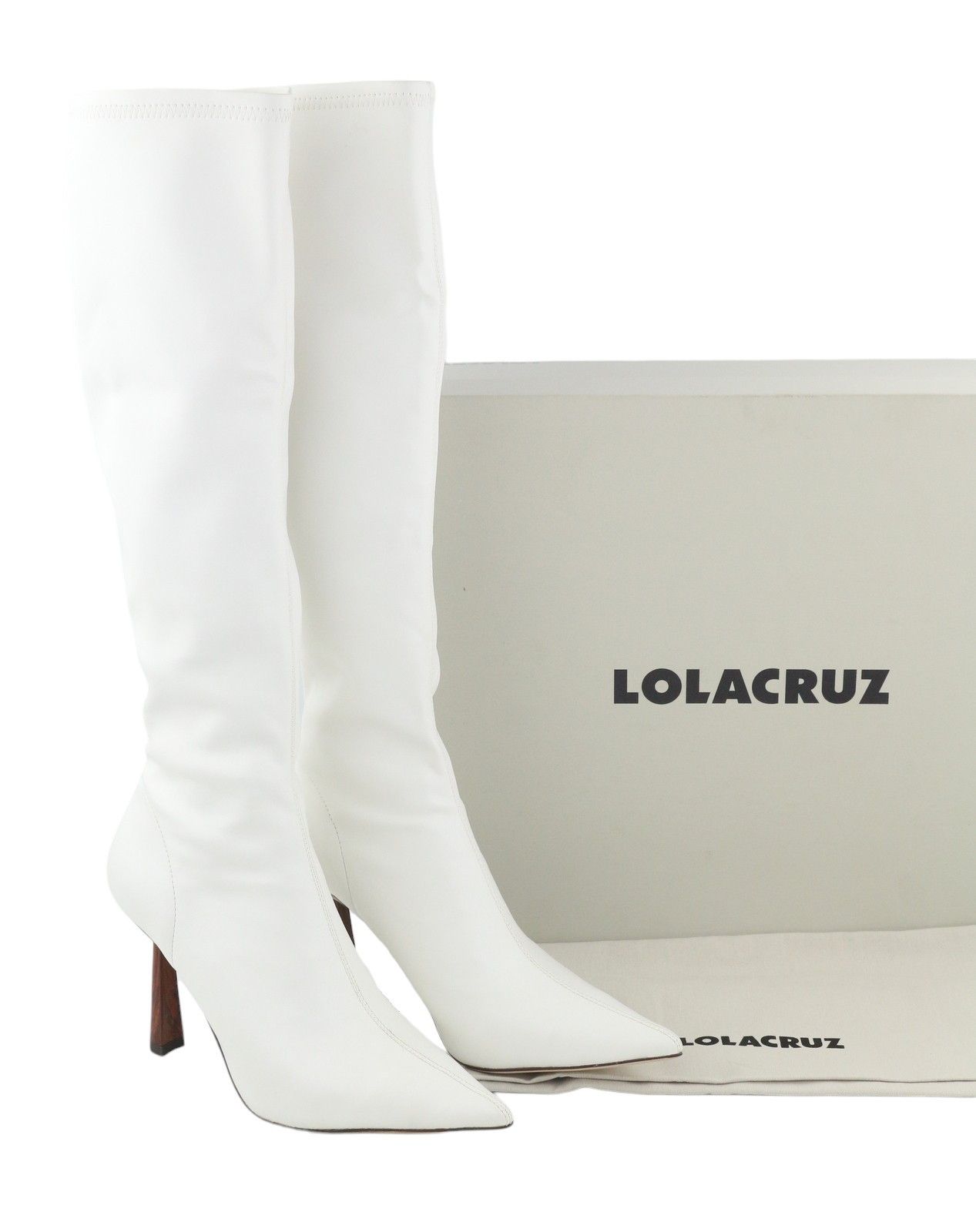 Other LOLA CRUZ NAF EU38 White Eco Leather Pointed Toe 87541 Size US 7 / IT 37 - 1 Thumbnail