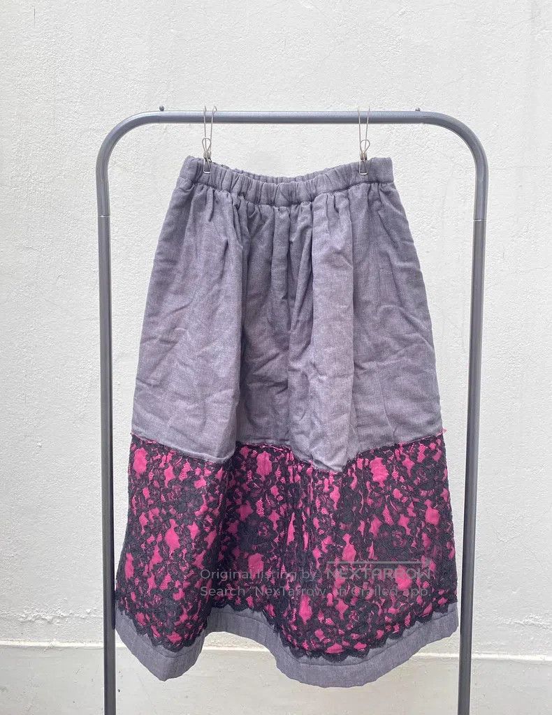 Comme des Garcons Comme Des Garcons size M Gray lace pieced skirt M size wit Size 23" - 2 Thumbnail