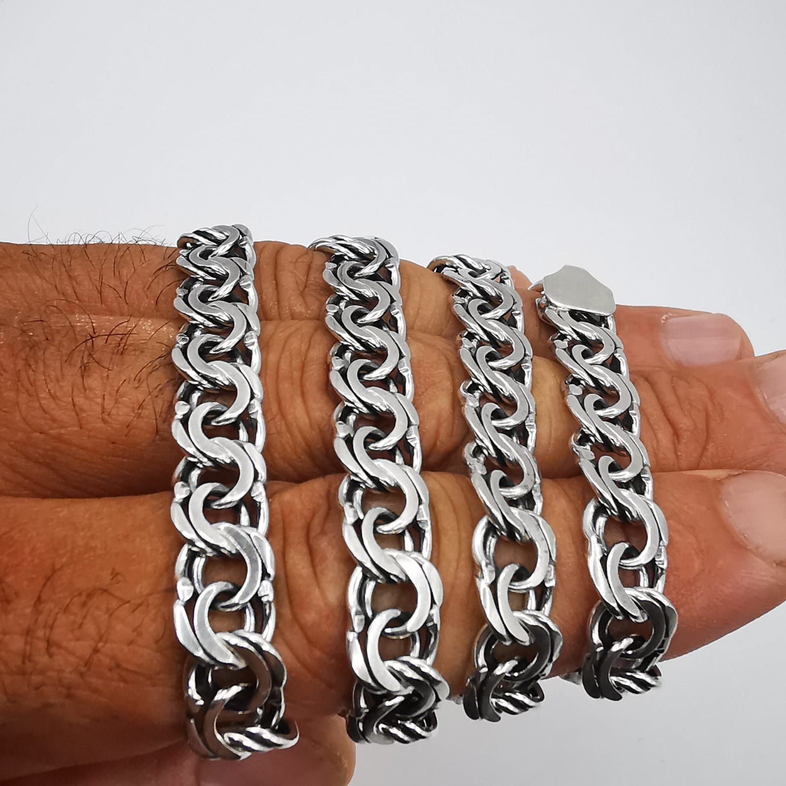 Sterling Silver Vintage Jewelry Chain, 925 Sterling Silver, Signed 50,22g Size ONE SIZE - 6 Thumbnail