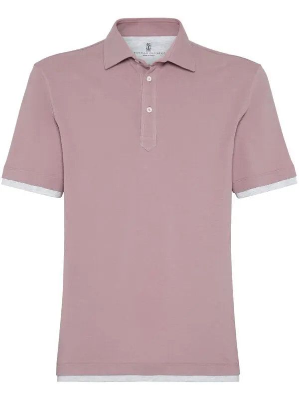 Brunello Cucinelli o1y0526 Polo Shirt in Mauve Size US XS / EU 42 / 0 - 1 Thumbnail
