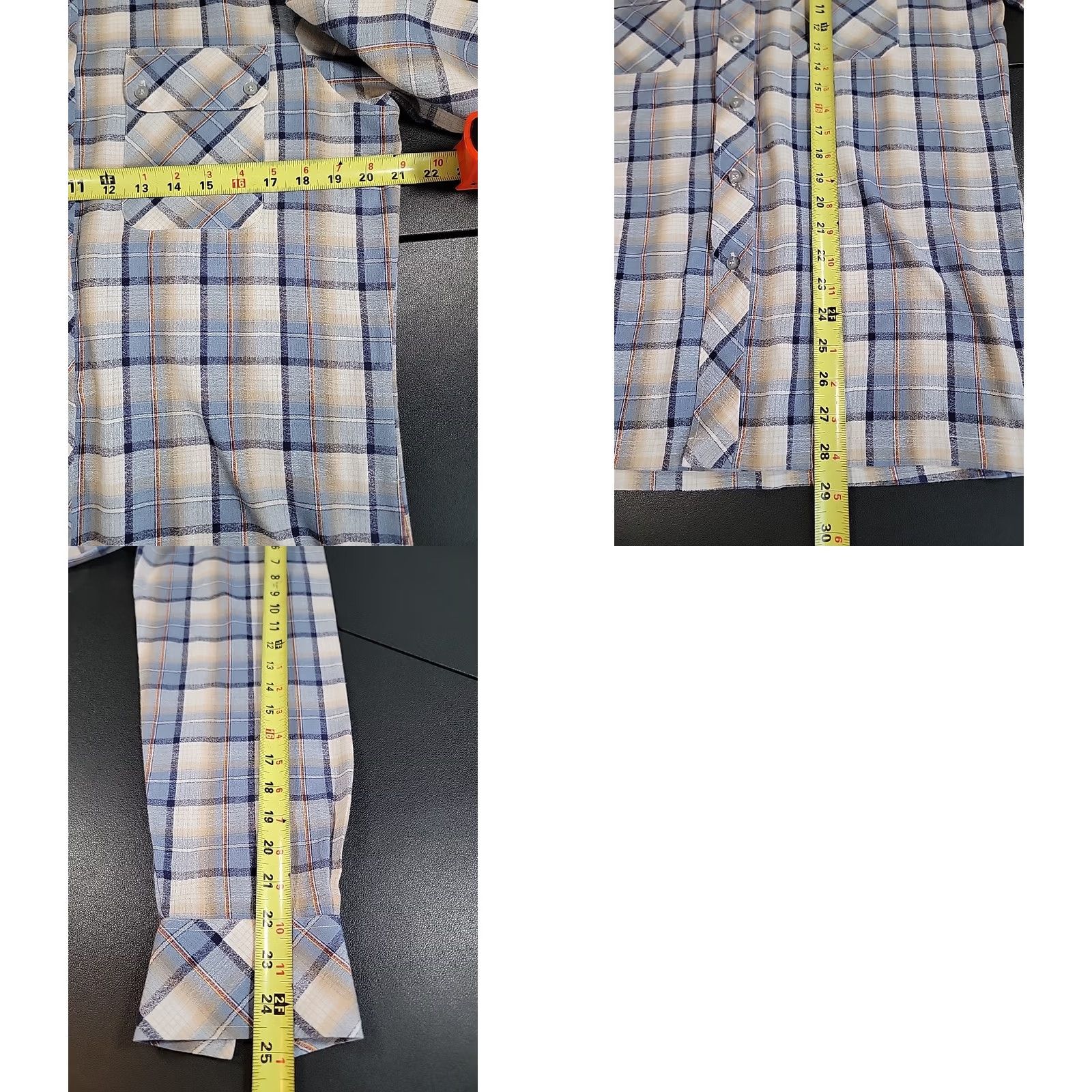 Vintage VINTAGE Kennington Shirt Button Front Long Sleeve Mens Blue/Brown Plaid Large 70s Size US L / EU 52-54 / 3 - 8 Thumbnail