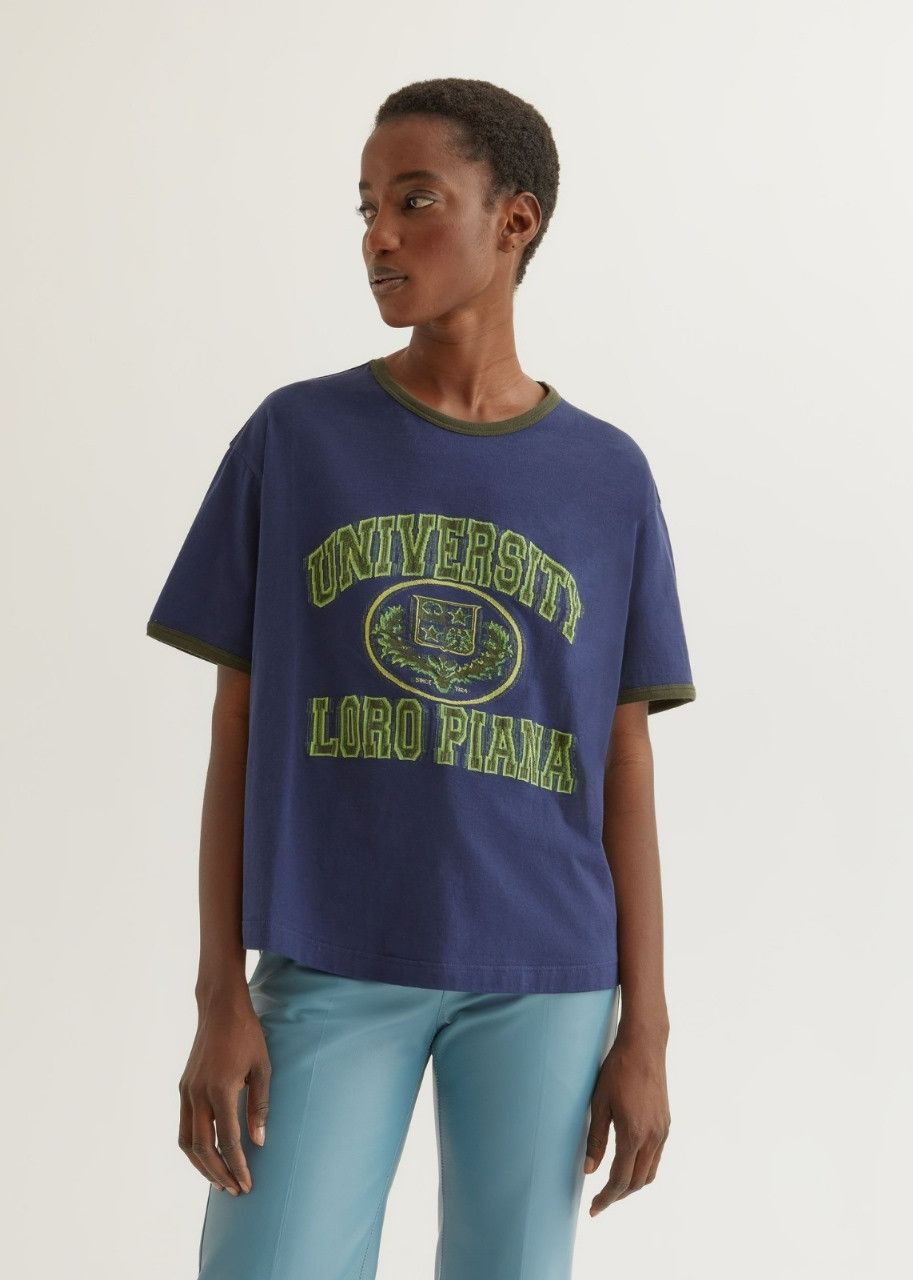 Loro Piana o1srvl11e0524 T- Shirt in Navy Blue Size L / US 10 / IT 46 - 2 Thumbnail