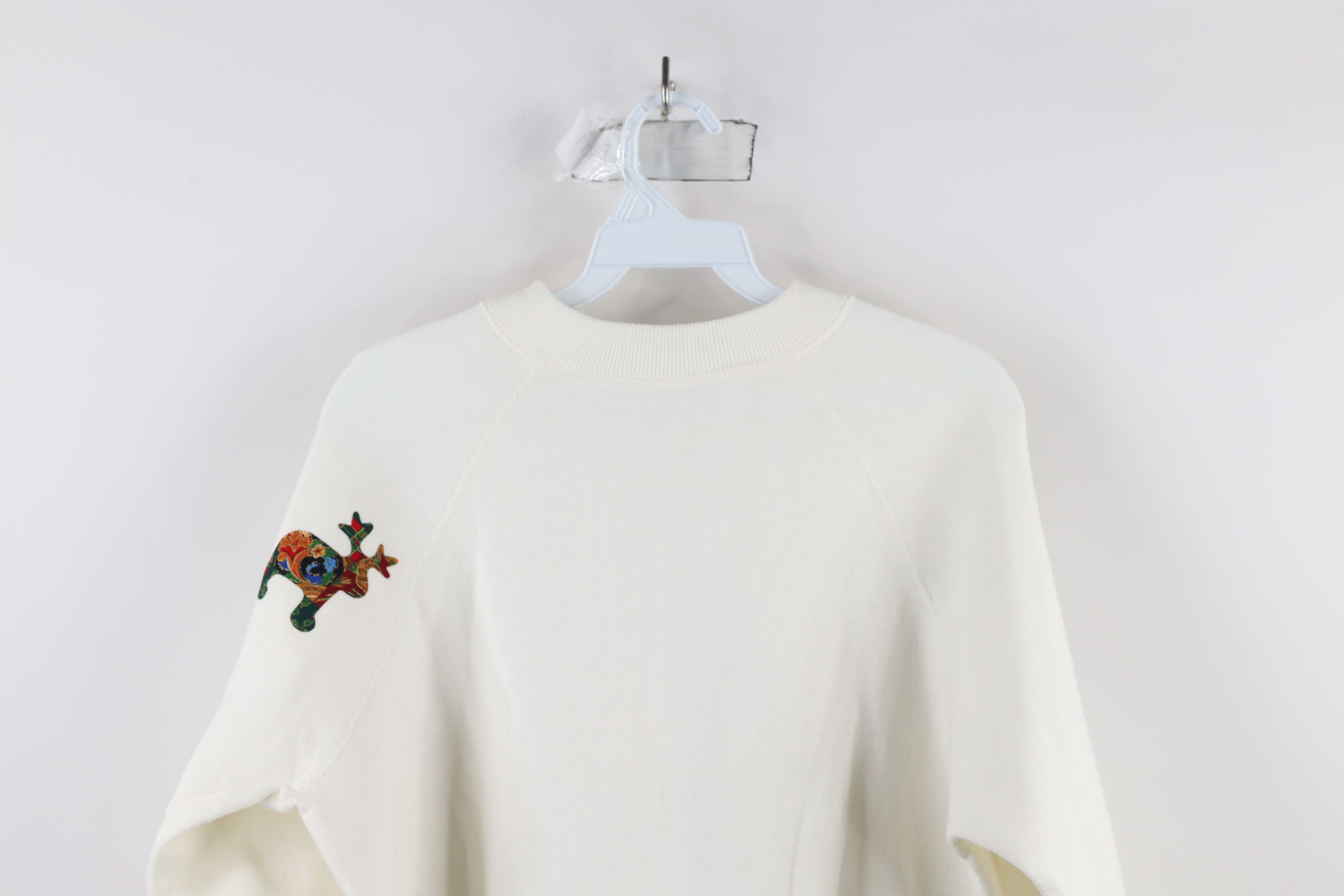 Vintage Vintage 90s Streetwear Moose Patch Sweatshirt White USA Size L / US 10 / IT 46 - 10 Thumbnail