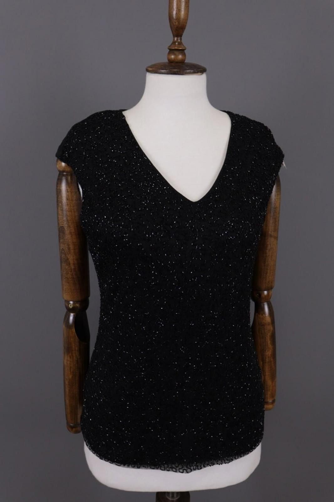 Lauren Ralph Lauren Lauren Ralph Lauren Black Top Summer V-Neck Sleeveless Shirt Size M / US 6-8 / IT 42-44 - 1 Thumbnail
