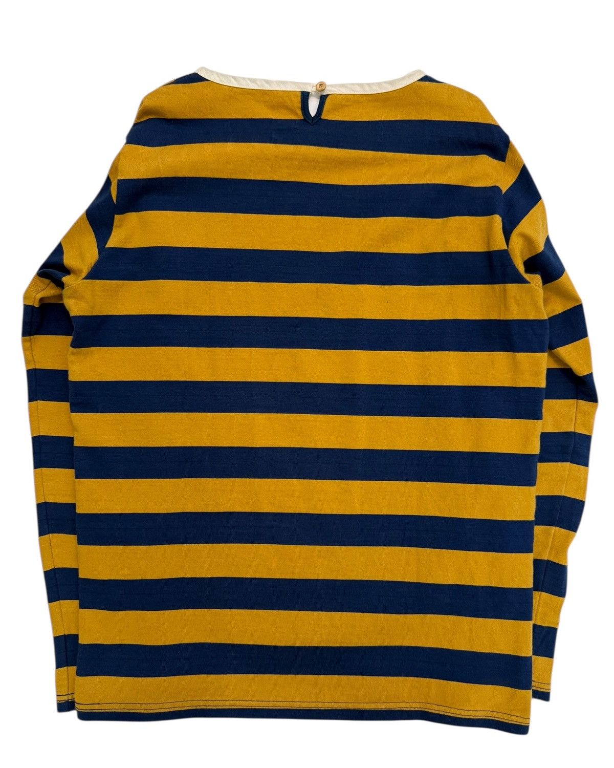 Visvim Mustard Navy Stripe Border Crew Size US L / EU 52-54 / 3 - 2 Thumbnail