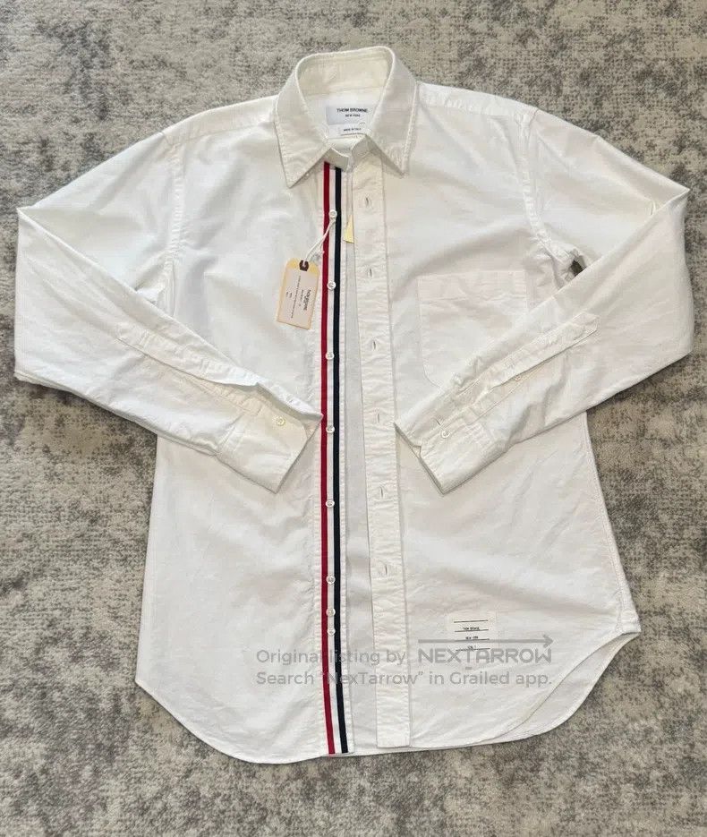 Thom Browne Thom Browne White striped long-sleeved shirt Size US M / EU 48-50 / 2 - 1 Thumbnail