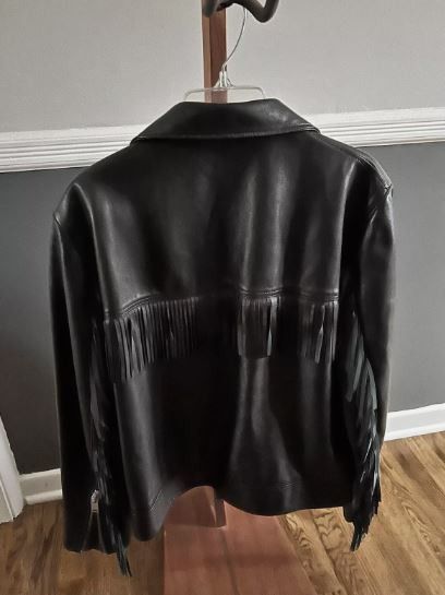 Saint Laurent Paris FW13 Fringe Leather Jacket 56