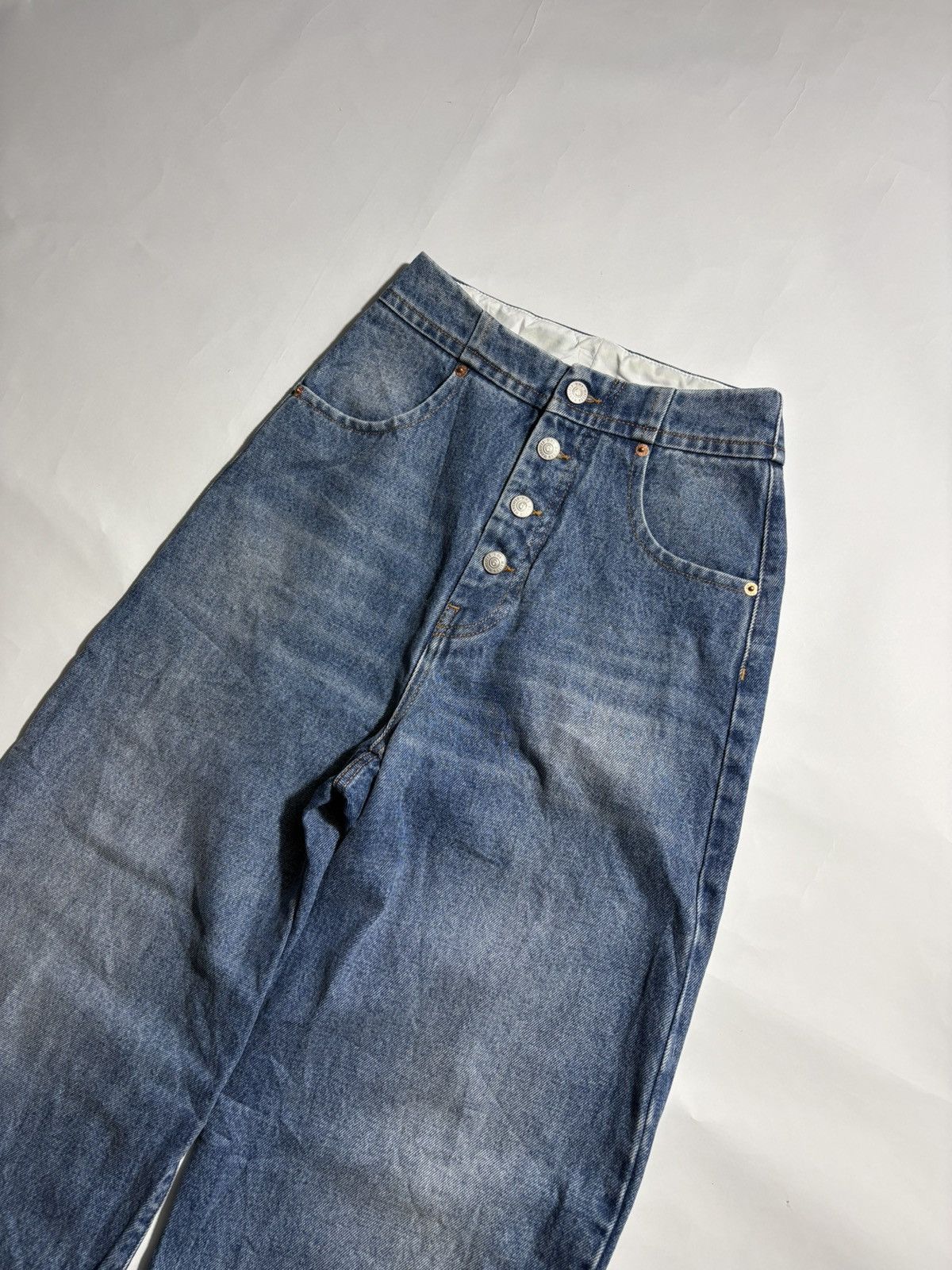 Maison Margiela MM6 MAISON MARGIELA HIGH-RISE WIDE-LEG DENIM JEANS Size 25" / US 0 / IT 36 - 3 Thumbnail
