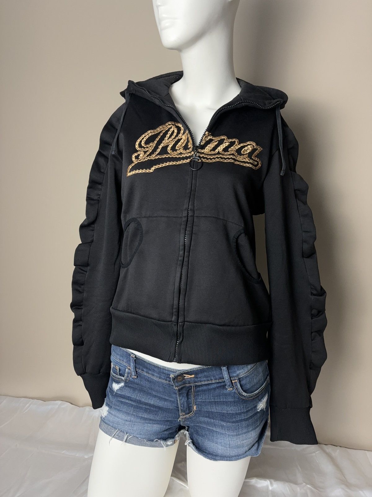 Puma PUMA Vintage Avant Garde Zip Hoodie Ruffles Sleeves y2k Size L / US 10 / IT 46 - 8 Thumbnail