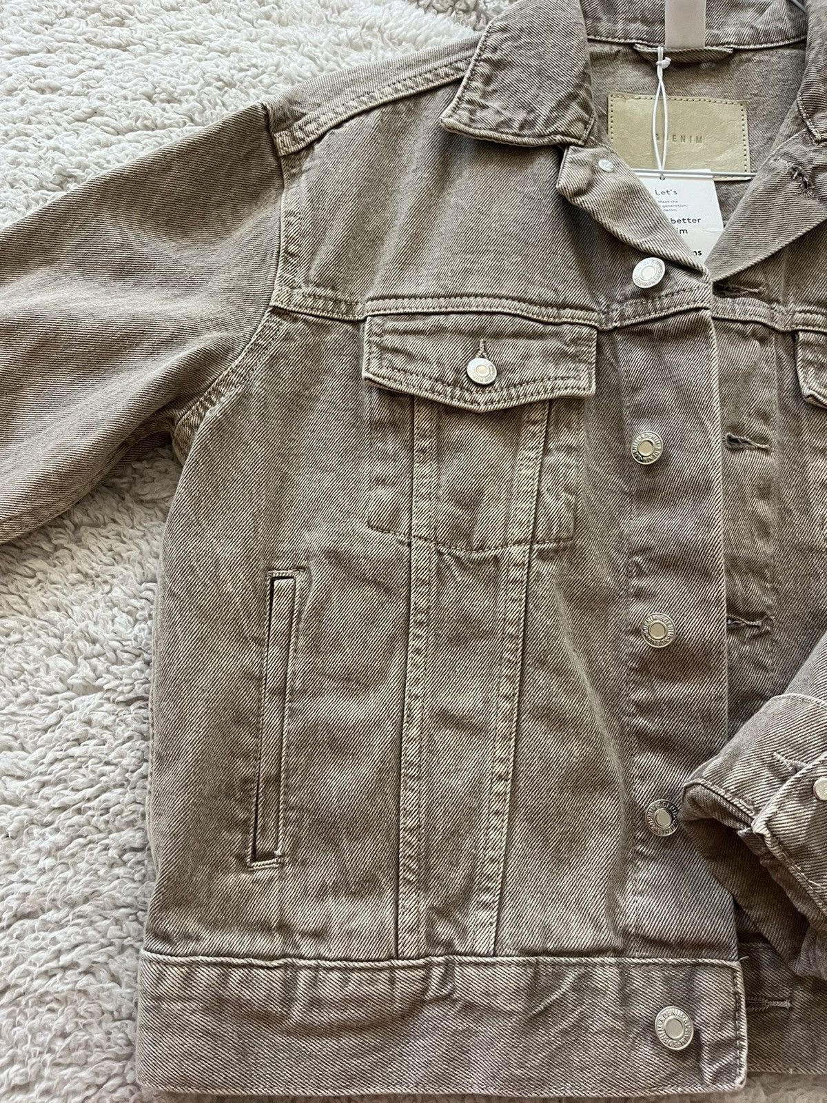 Vintage Beige jean jacket Size S / US 4 / IT 40 - 2 Thumbnail