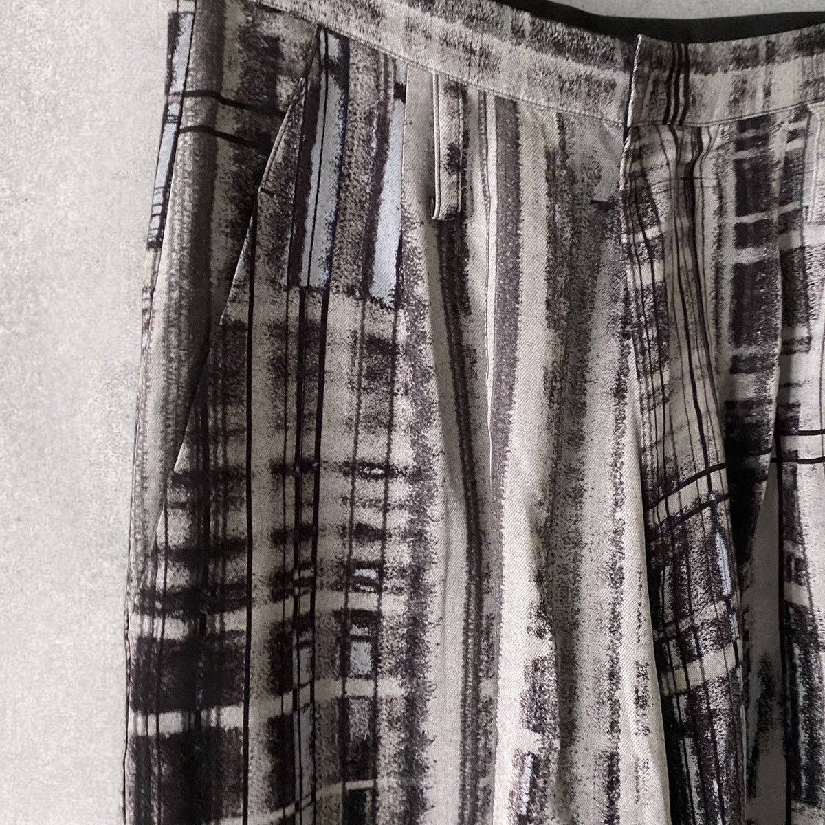 Yohji Yamamoto NWT S/S24 Y’s Rayon/Silk Hand Draw Print High Waist Pants Size US 30 / EU 46 - 4 Thumbnail