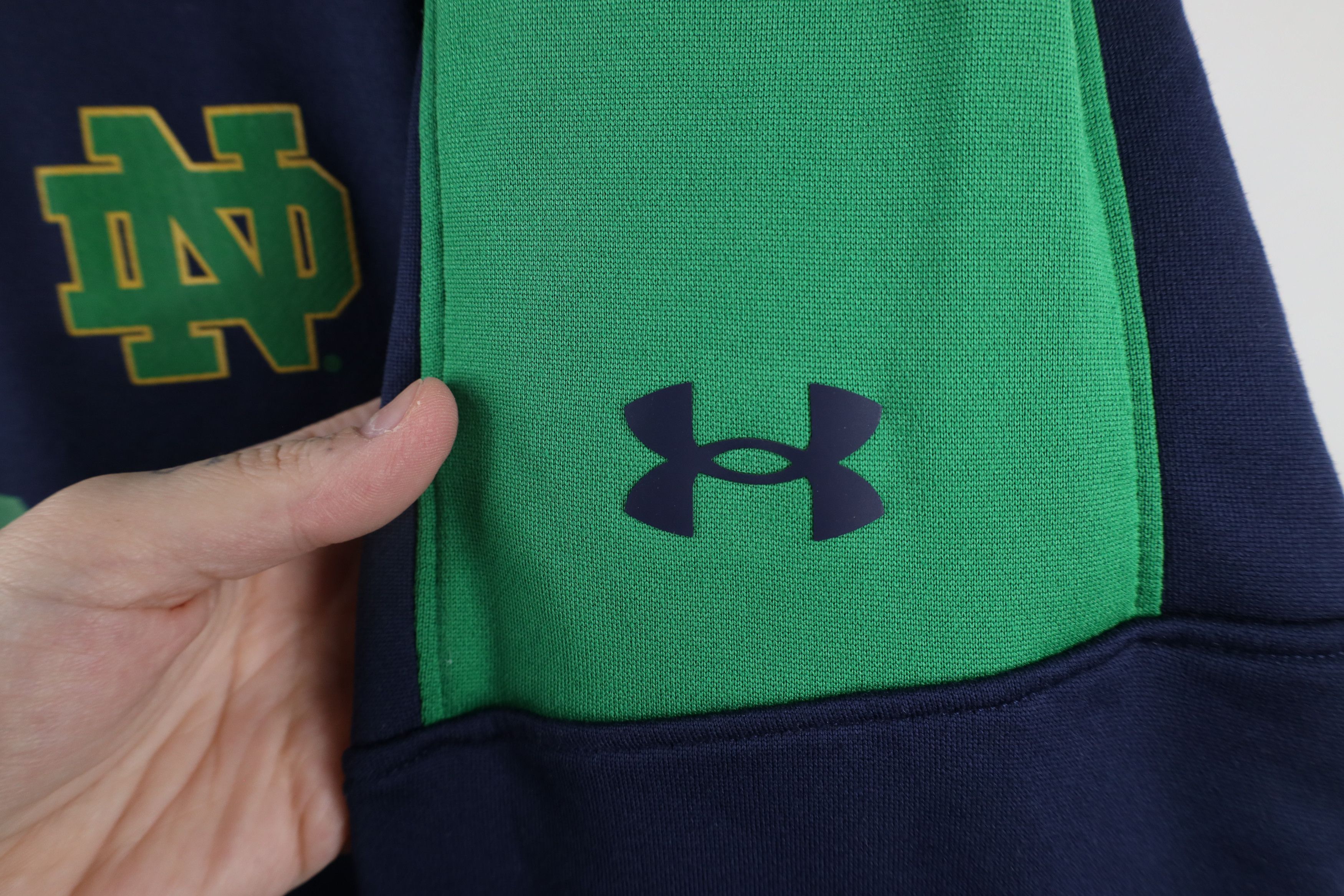 Under Armour × Vintage Under Armour Irish Notre Dame University Half Zip Sweater Size US XL / EU 56 / 4 - 4 Thumbnail