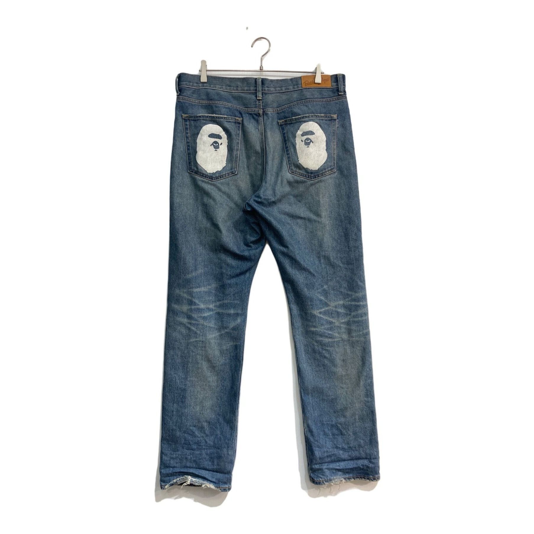 Bape A BATHING APE APE HEAD DENIM PANTS 001DPK201006M Indigo 2XL Size US 35 - 1 Thumbnail