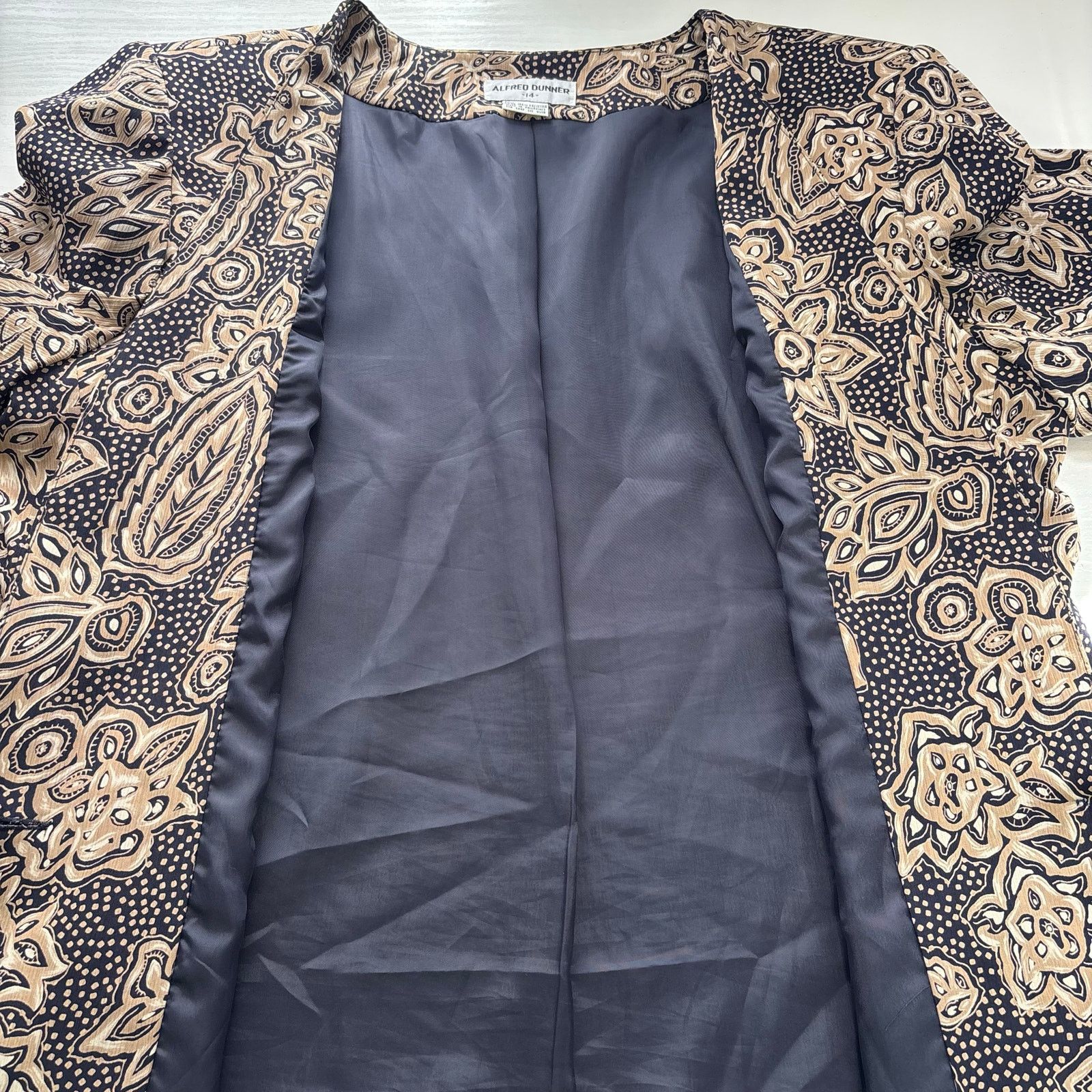 Other Vintage Alfred Dunner Navy Floral Jacket Blazer 14 Size XL / US 12-14 / IT 48-50 - 10 Thumbnail