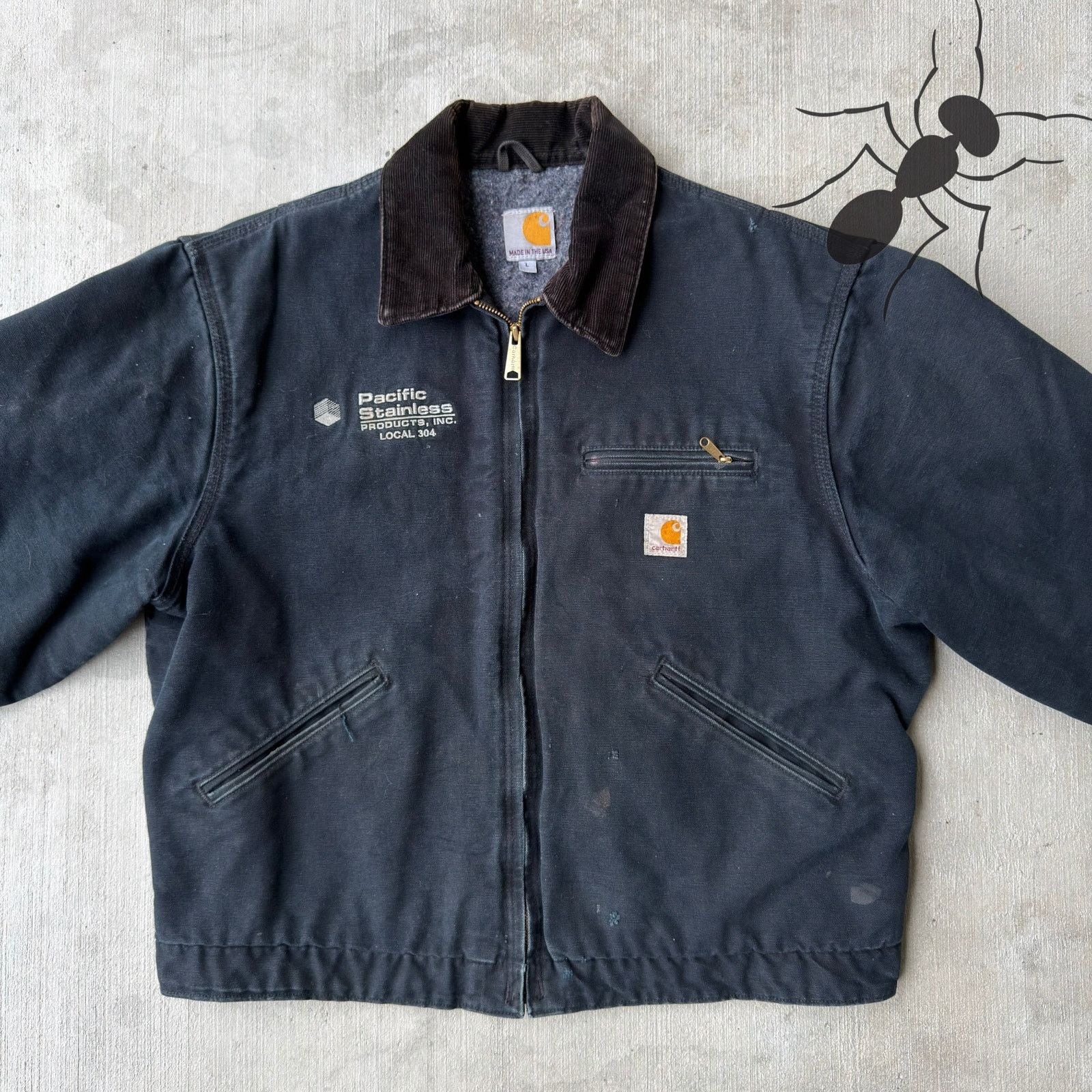 Carhartt × Vintage Carhartt J001 black Detroit work wear jacket Size US L / EU 52-54 / 3 - 2 Thumbnail