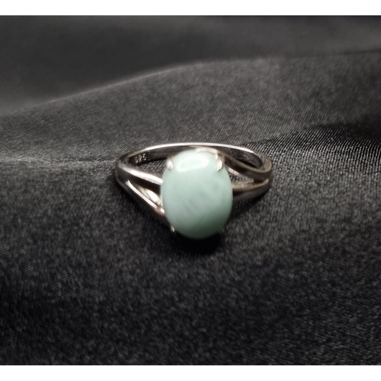 The Unbranded Brand 925 Sterling Silver Ring With Green Stone Gemstone Size ONE SIZE - 2 Thumbnail