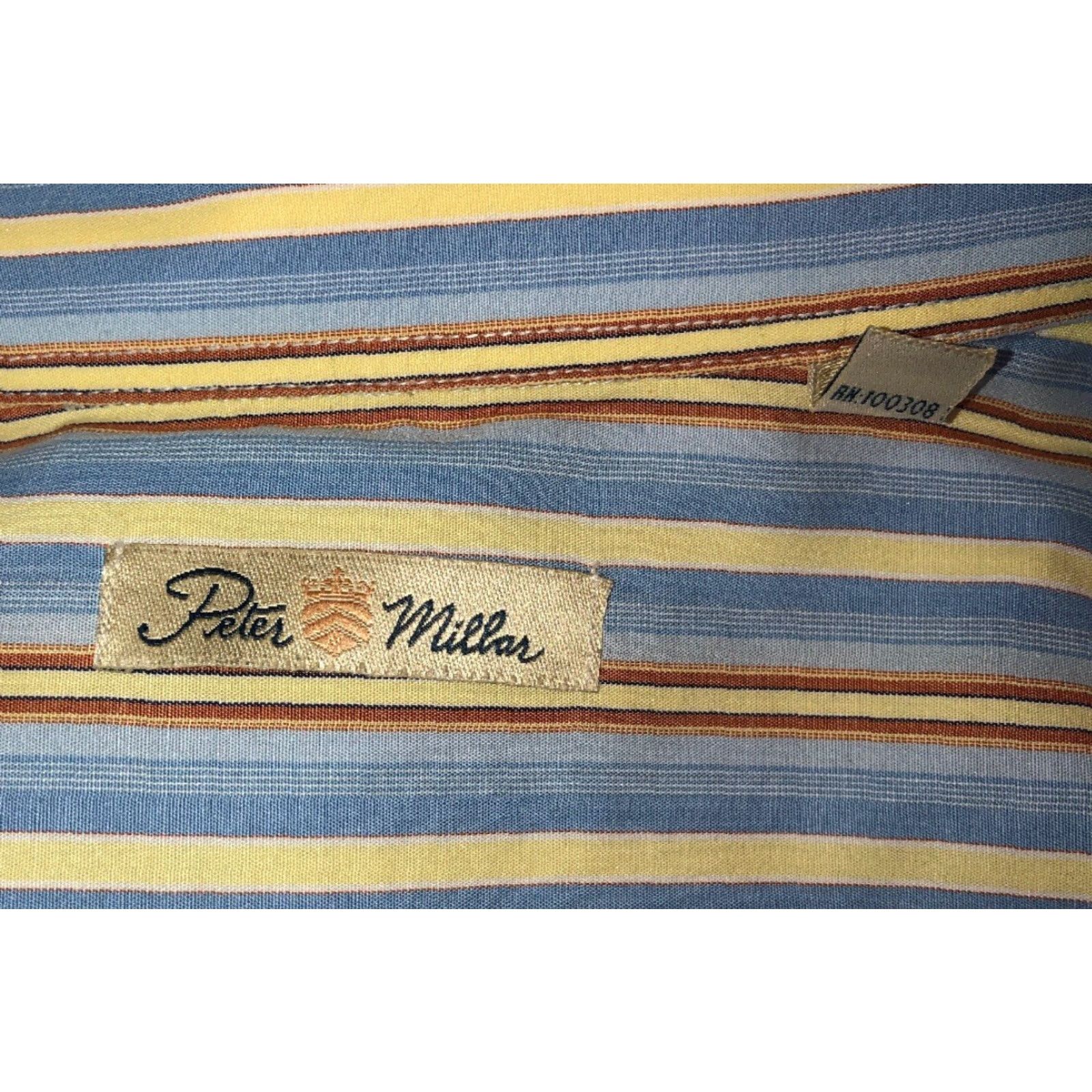 Peter Millar Peter Millar Mens Striped Long Sleeve Button Front Shirt M Multicolor Button-Up Shirt Mens M Size US M / EU 48-50 / 2 - 5 Thumbnail