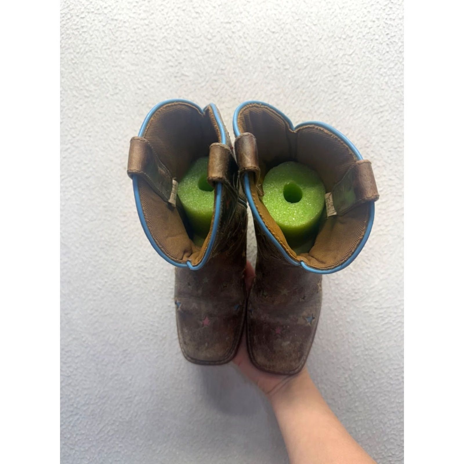 Ariat Ariat Western Boots Star Print Leather Brown Blue Trim Size 8 Womens Size US 8 / IT 38 - 3 Thumbnail