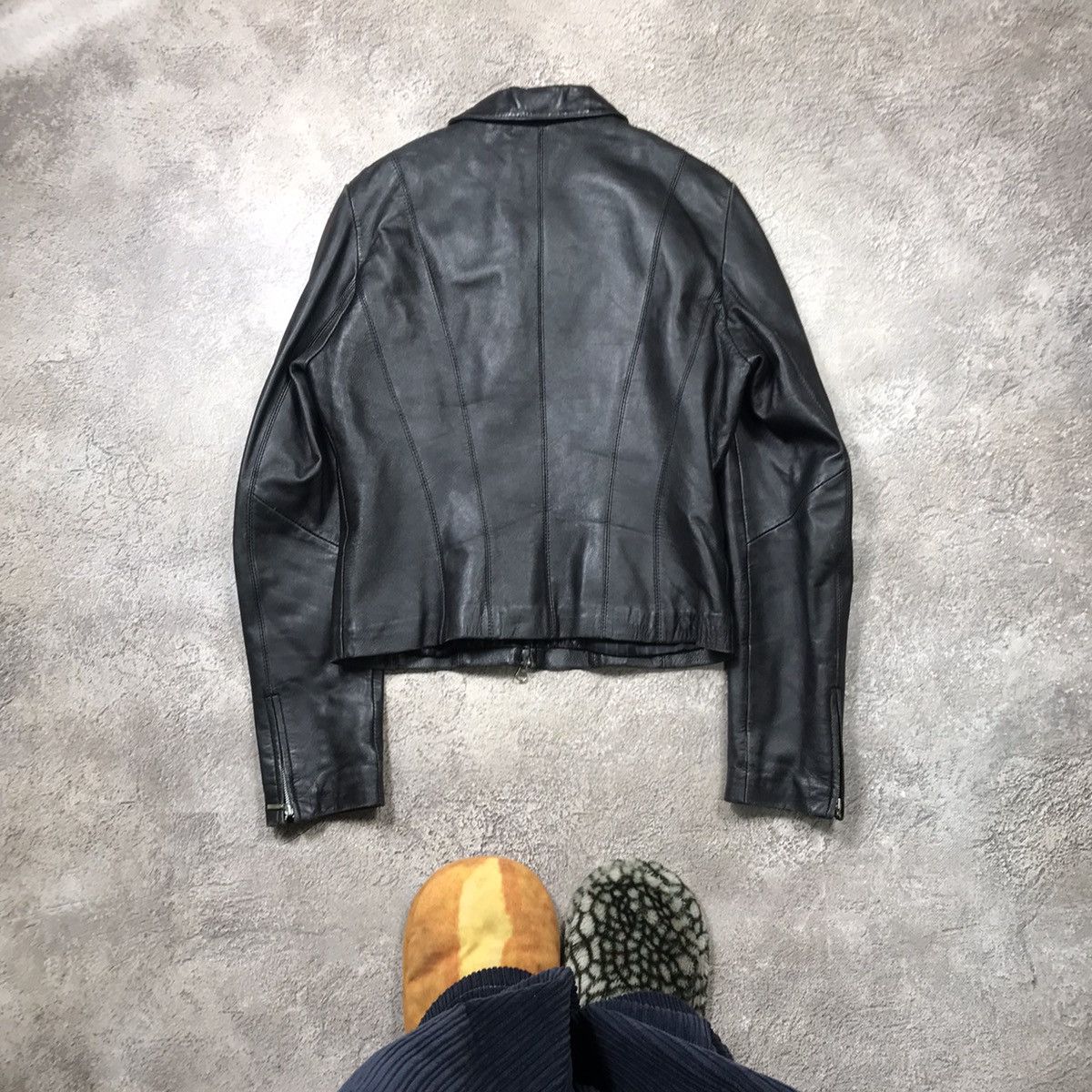 Vintage Vintage 90s Black Moto Leather Jacket Grunge Streetwear M Size M / US 6-8 / IT 42-44 - 6 Thumbnail