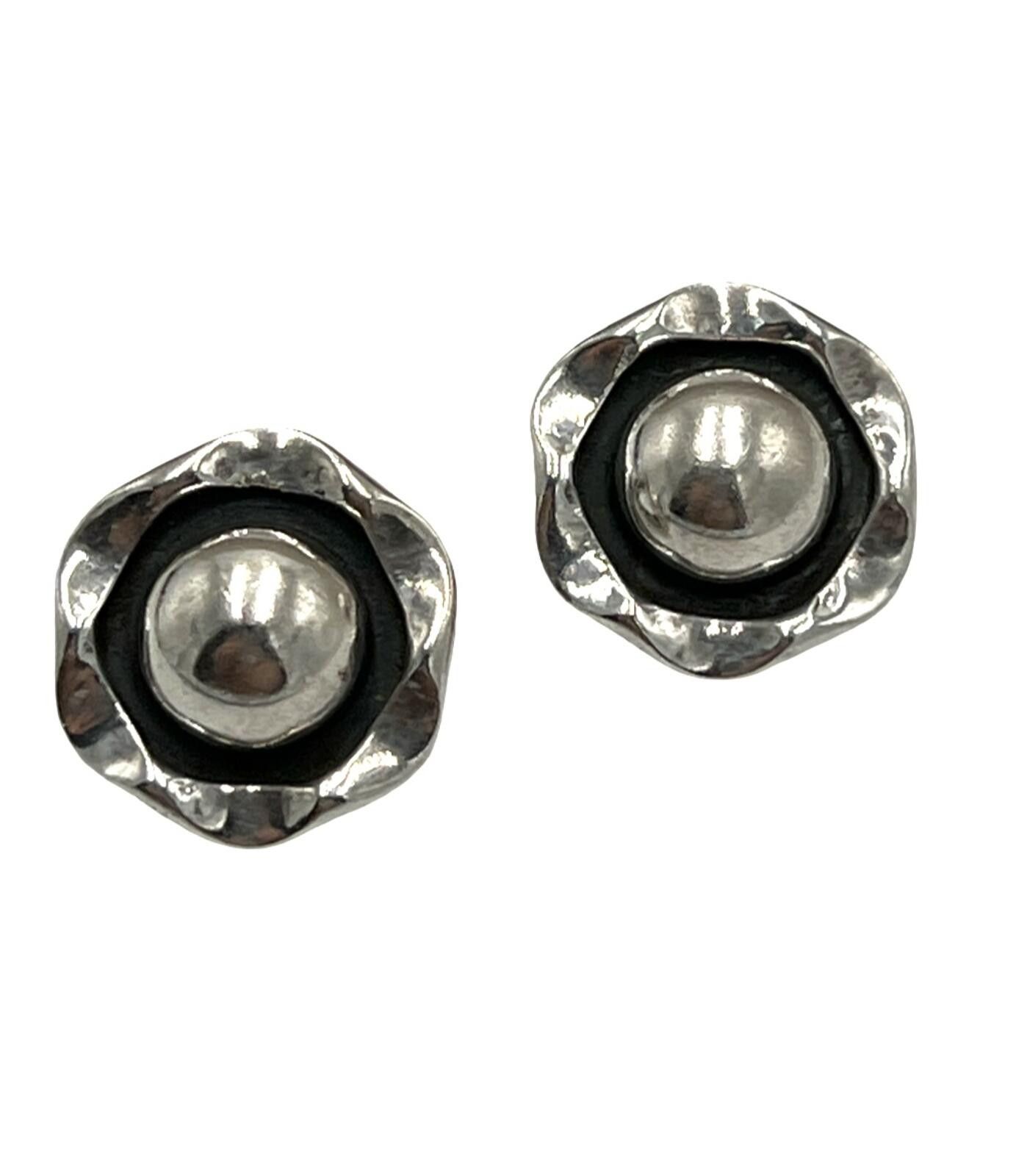Other Taxco Mexico Sterling Silver Abstract Floral Earrings Size ONE SIZE - 1 Thumbnail