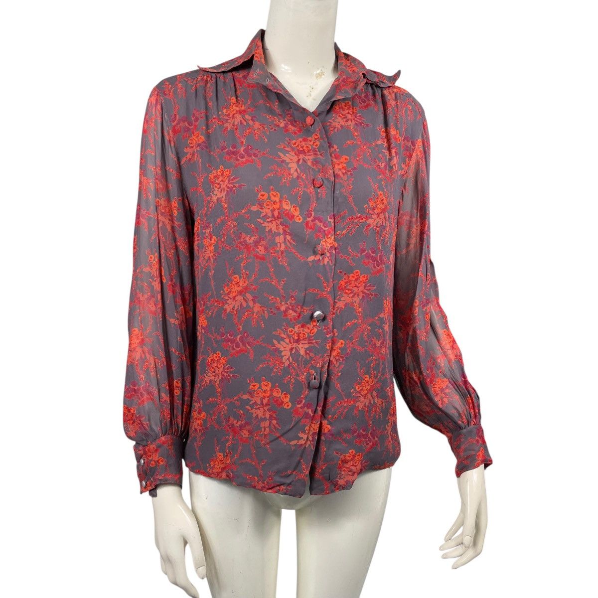 Christian Dior Monsieur Christian Dior Flower Design Shirt Blouse Size M / US 6-8 / IT 42-44 - 2 Thumbnail