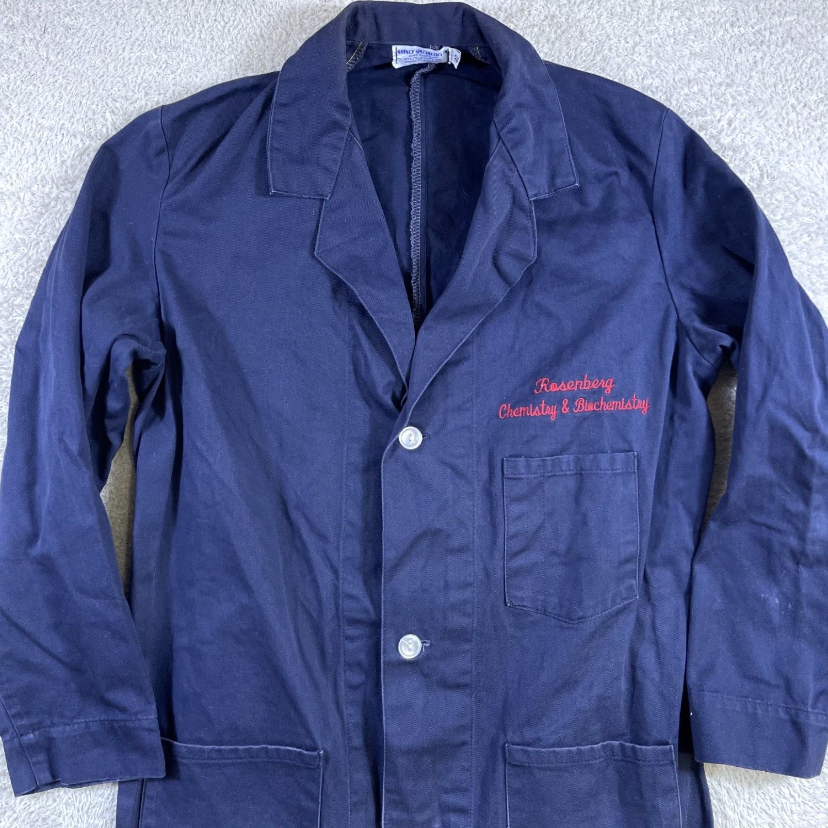 Vintage VINTAGE Quincy Specialties Lab Coat Coat Long Cotton Blue 40 Men Regular Overcoat Workwear 60s 50s 70s Mens Size US XXS / EU 40 - 2 Thumbnail