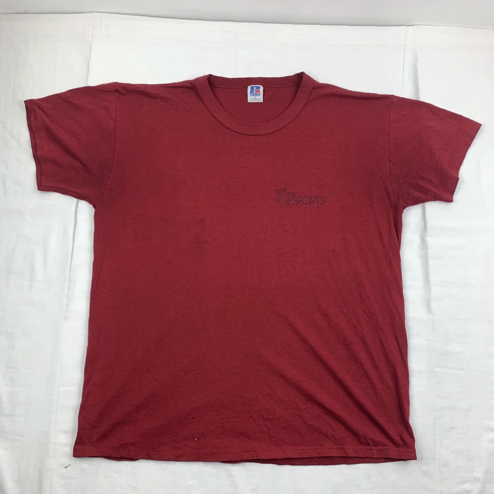 Russell Athletic VINTAGE Russell Athletic T Shirt T&T Sports Adult Large Red 90s Mens Size US L / EU 52-54 / 3 - 5 Thumbnail