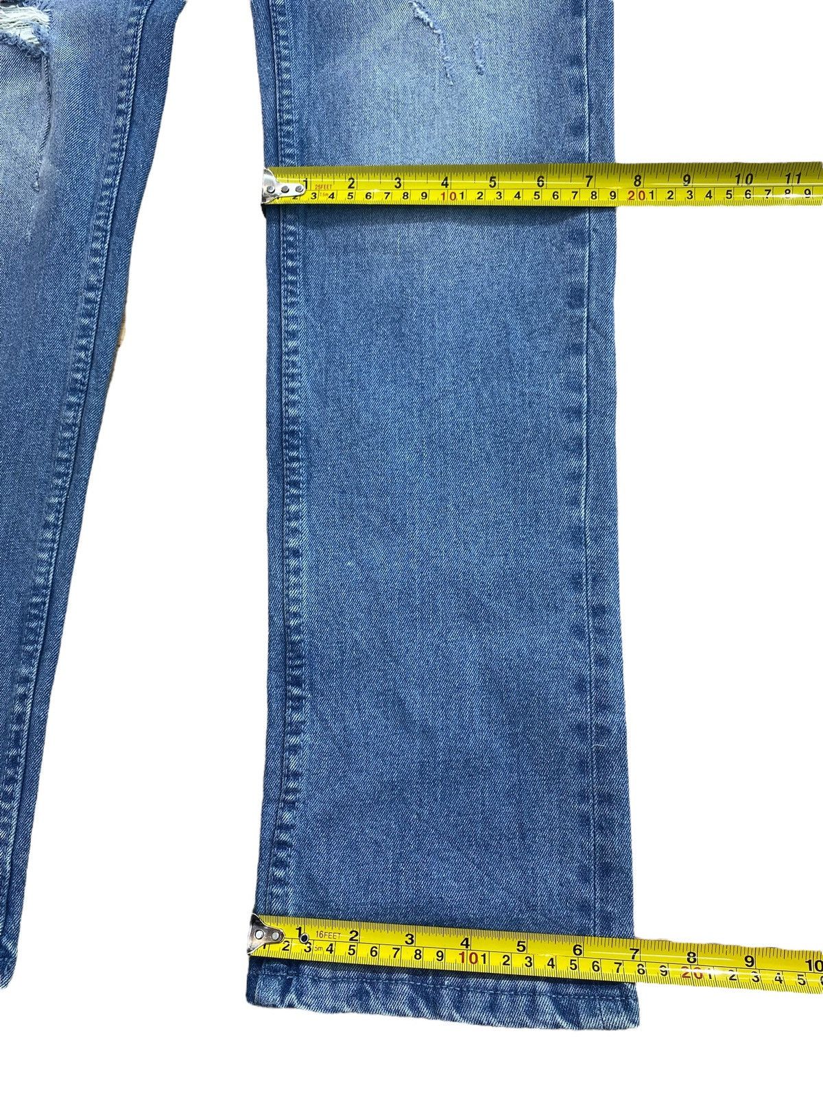 Japanese Brand Blue Faded Wash Style Straight Cut Jeans