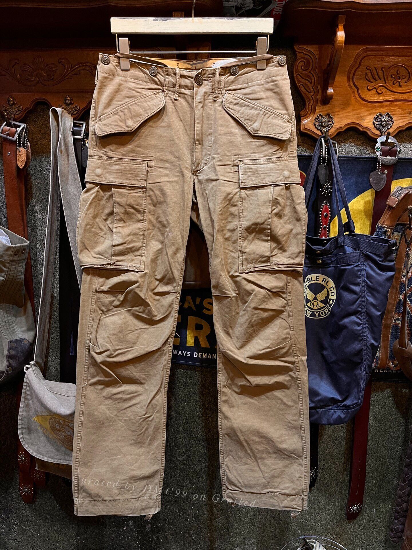 RRL Ralph Lauren Beige Heavyweight Cargo Pants, Size 32 | Grailed