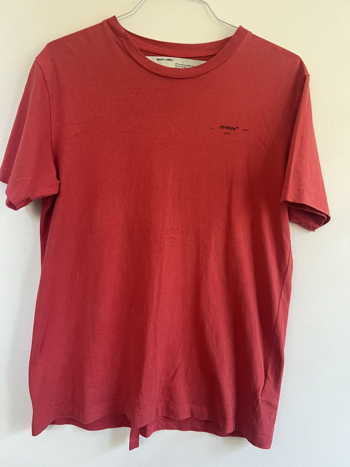 Off-White Off white slim logo Red TEE Size US M / EU 48-50 / 2 - 2 Thumbnail