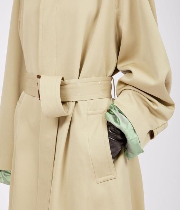 Maison Margiela o1bcso1str0526 Raw Cuffs Trench Coat in Stone Size L / US 10 / IT 46 - 6 Thumbnail
