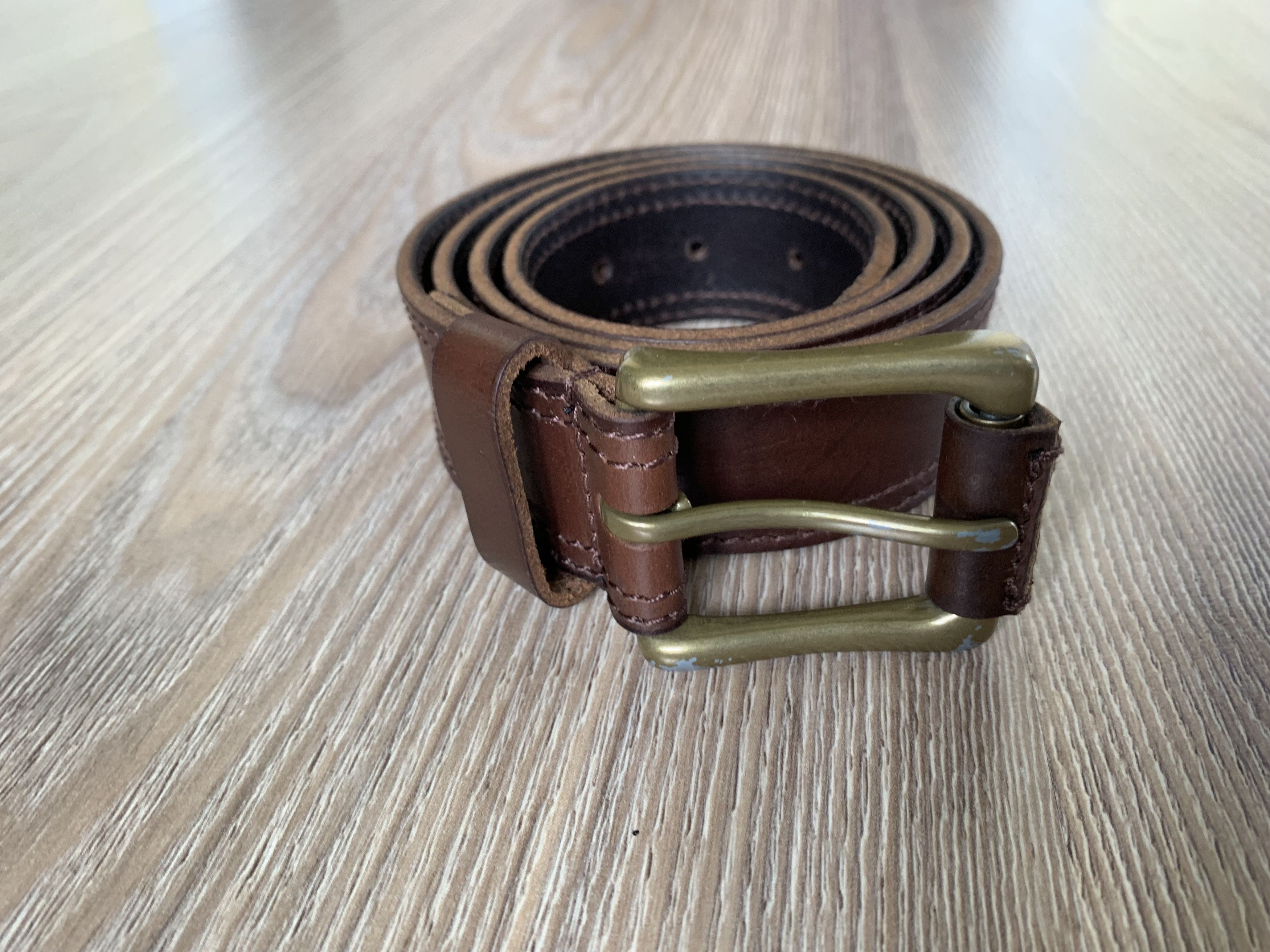 Handmade × Vintage Handmade Brown Classic Leather Belt Size ONE SIZE - 3 Thumbnail