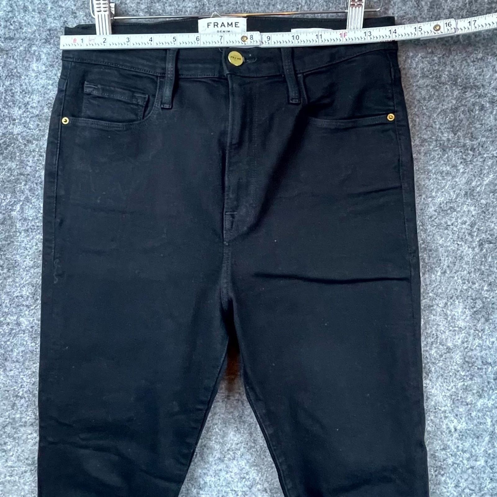 Frame Frame Denim Jeans Women 29 Noir Ali High Rise Cigarette Size 29" - 6 Thumbnail