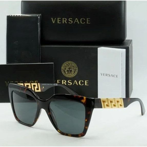 image of New Versace Ve4418F - 108/87 Havana Sunglasses, Women's